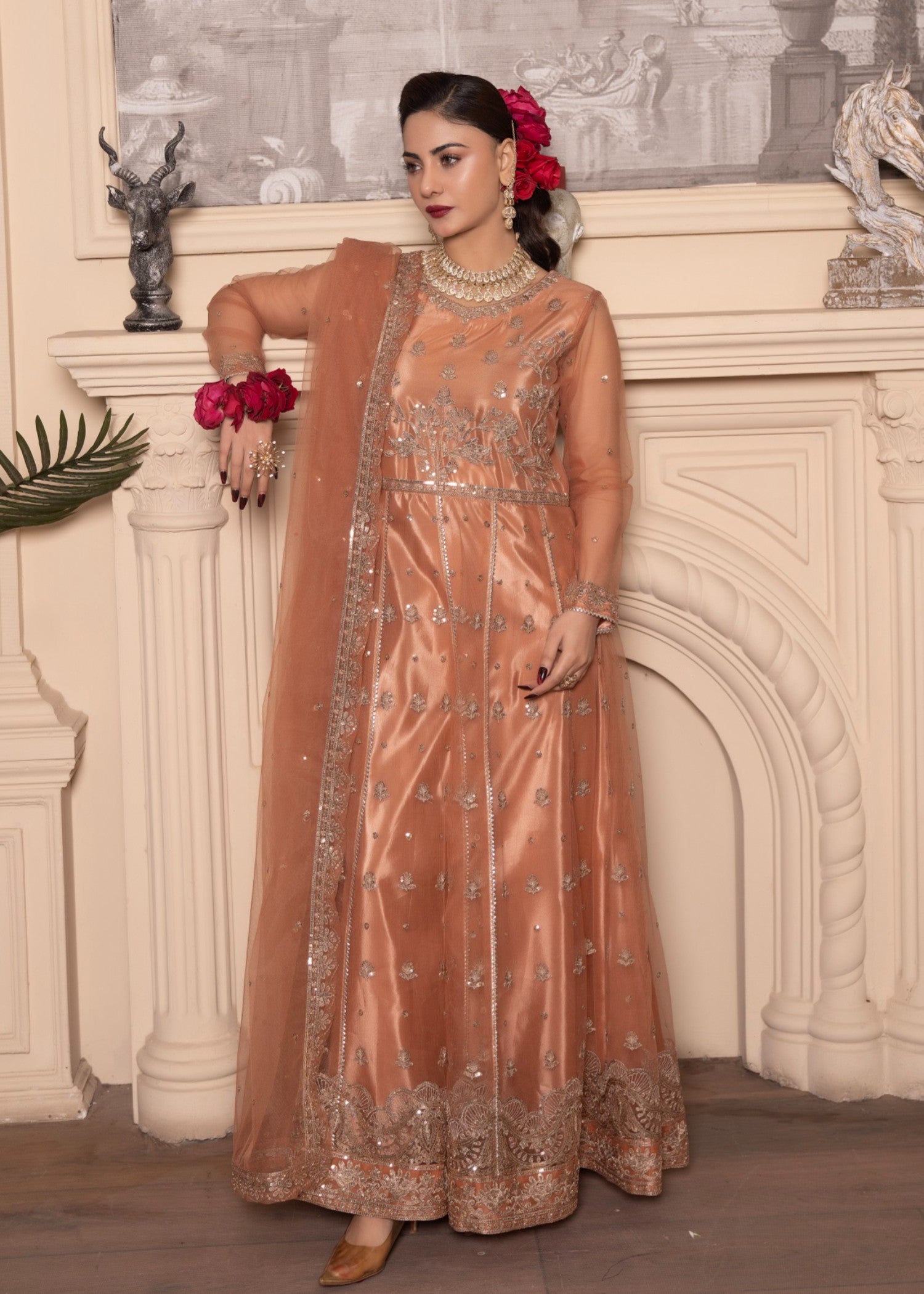 net Pishwas in Copper orange
