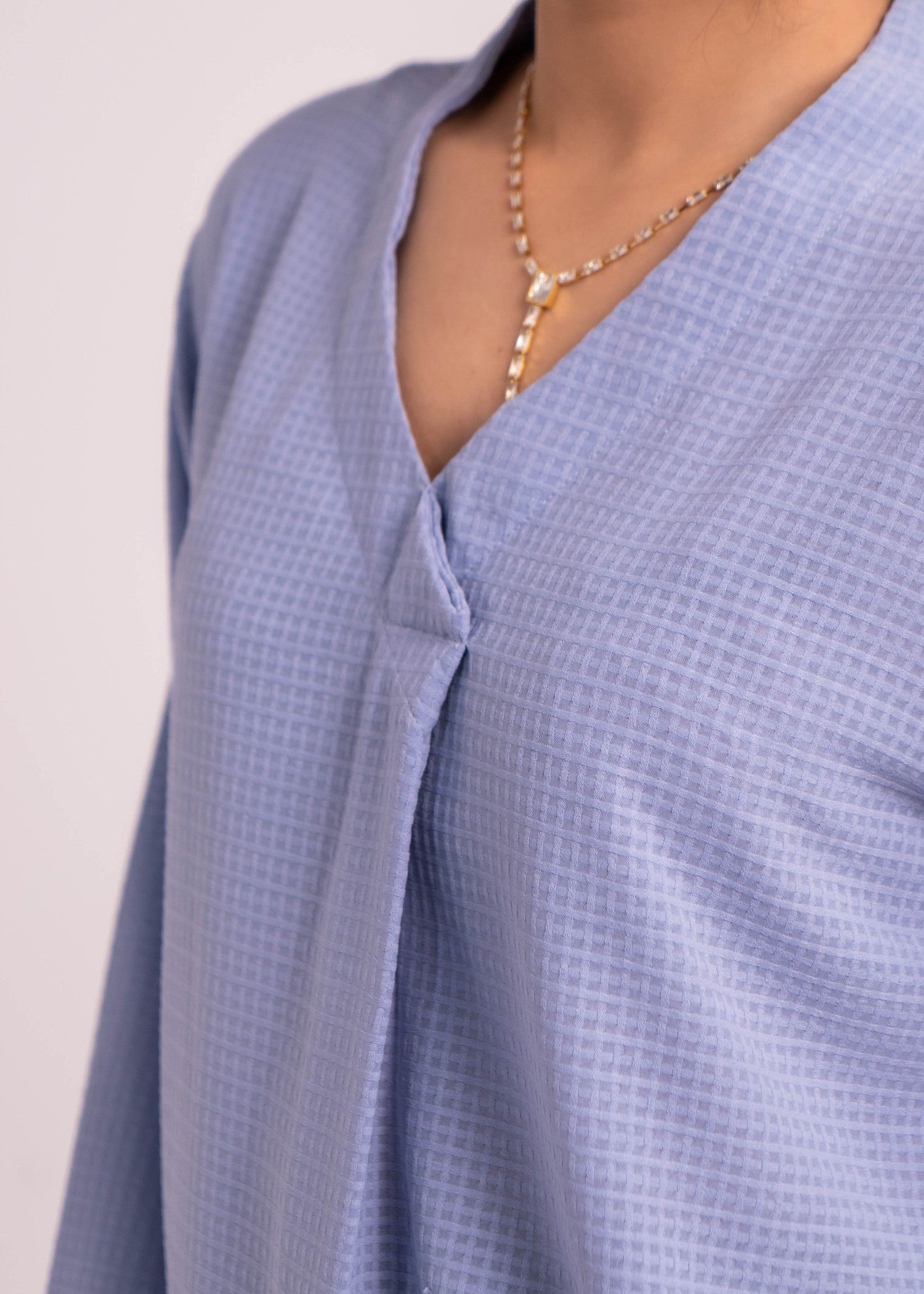 georgette Top in Frost blue