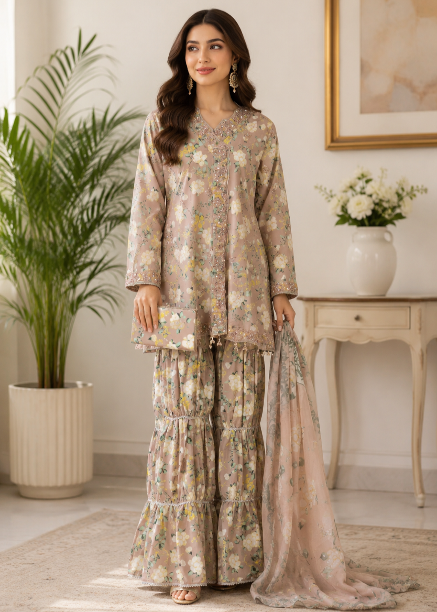 net Angrakha in Camel brown