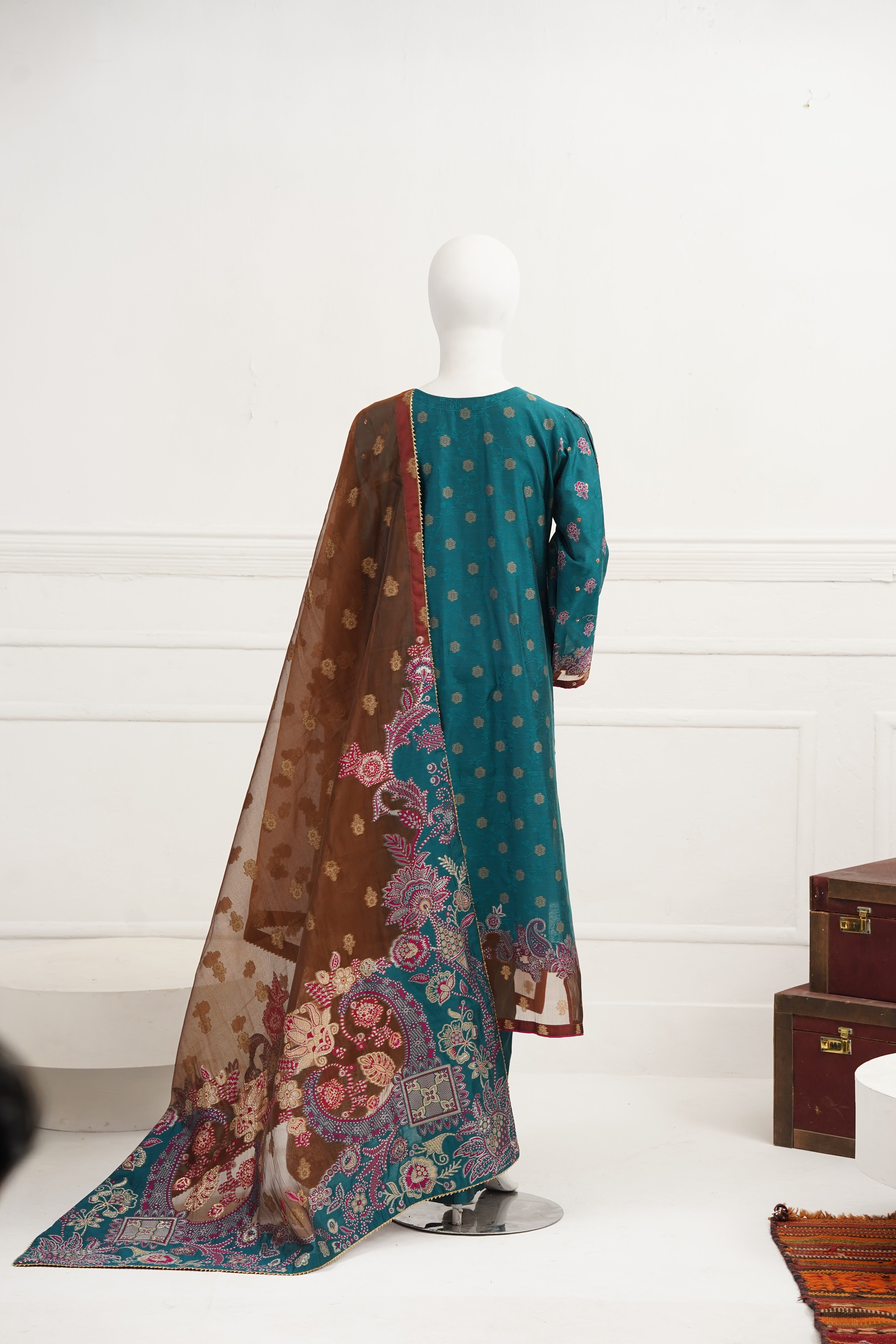 viscose Kurta Set in Pine green