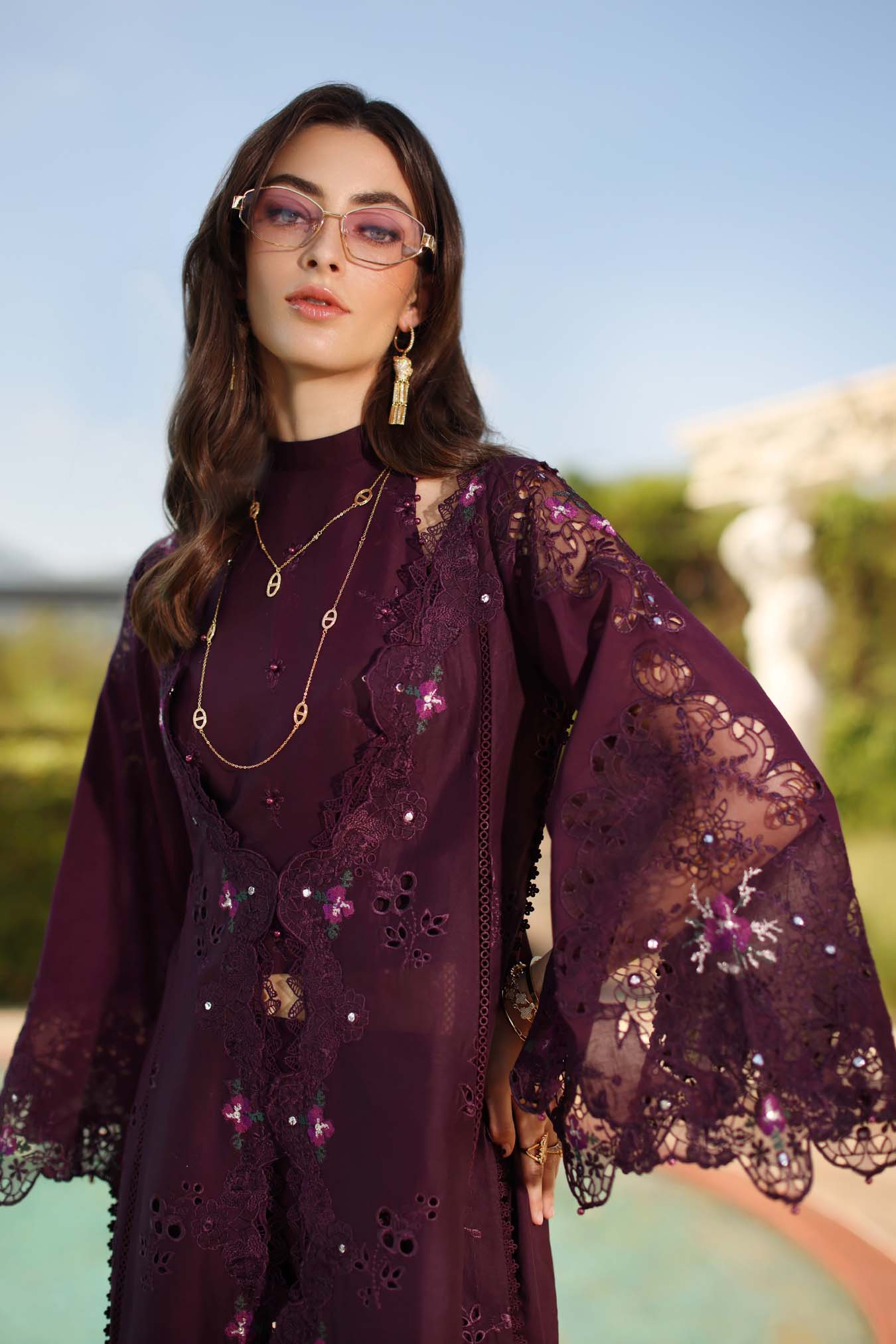 Luxury Eid Schiffli Laserkari Lawn – D8 - B - Selene