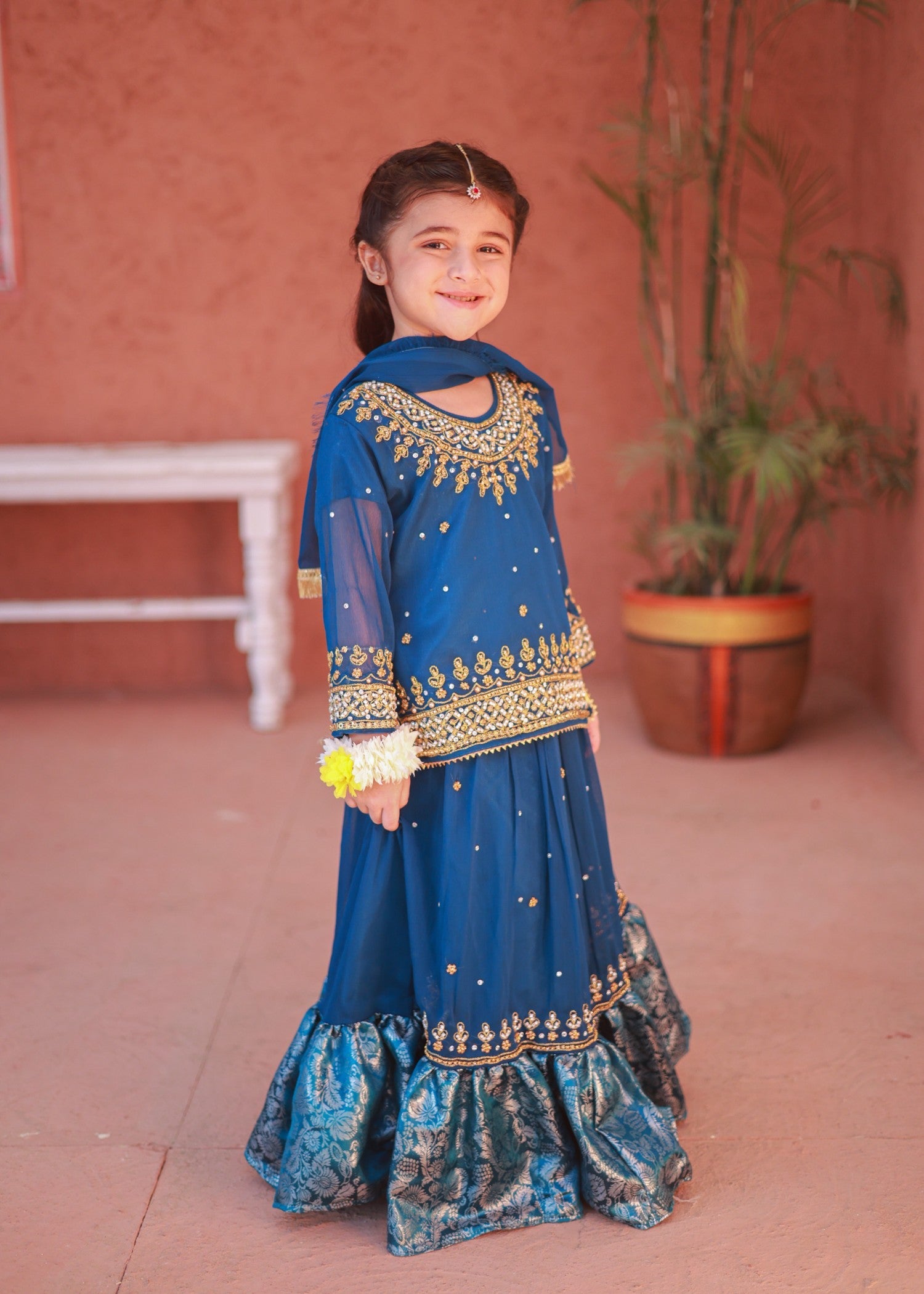 chiffon Lehenga in Blue