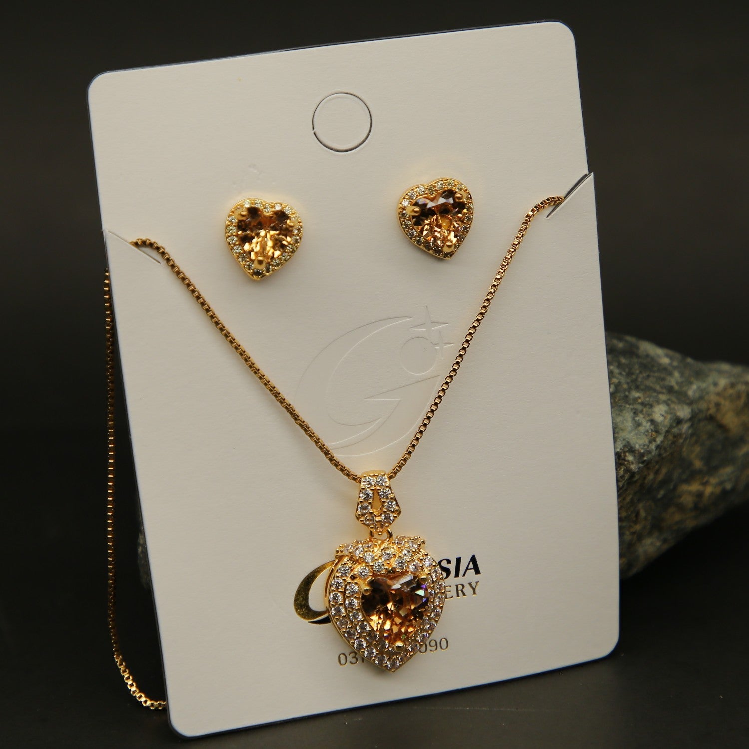 Jewelry Set in Champagne Color by - Trendy Women Jewelry Set YMZ6872