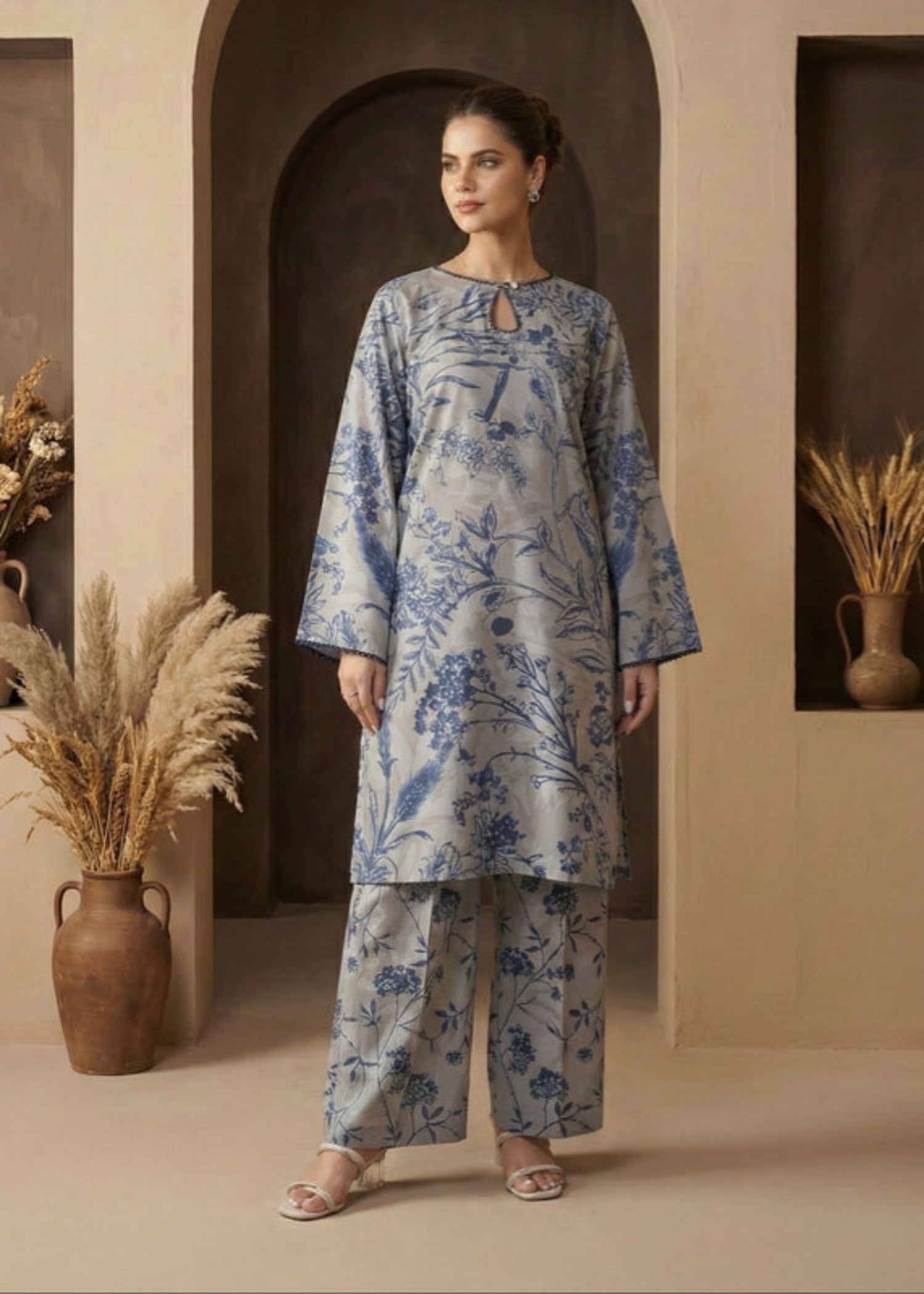 cotton viscose Co Ord Sets in Ice blue
