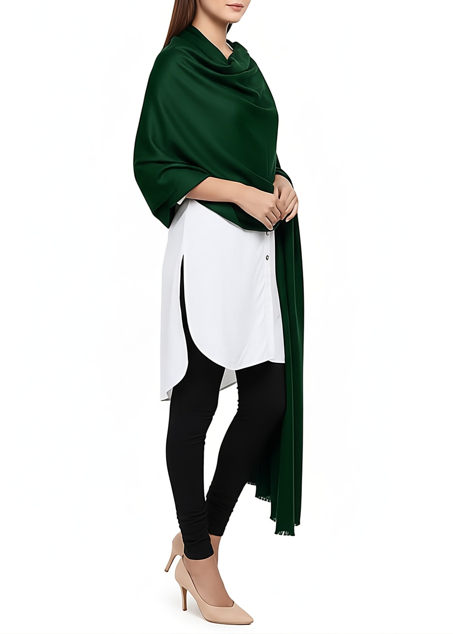 Shawl in Bottle green Color by - Trendy Women Shawl OUS3257