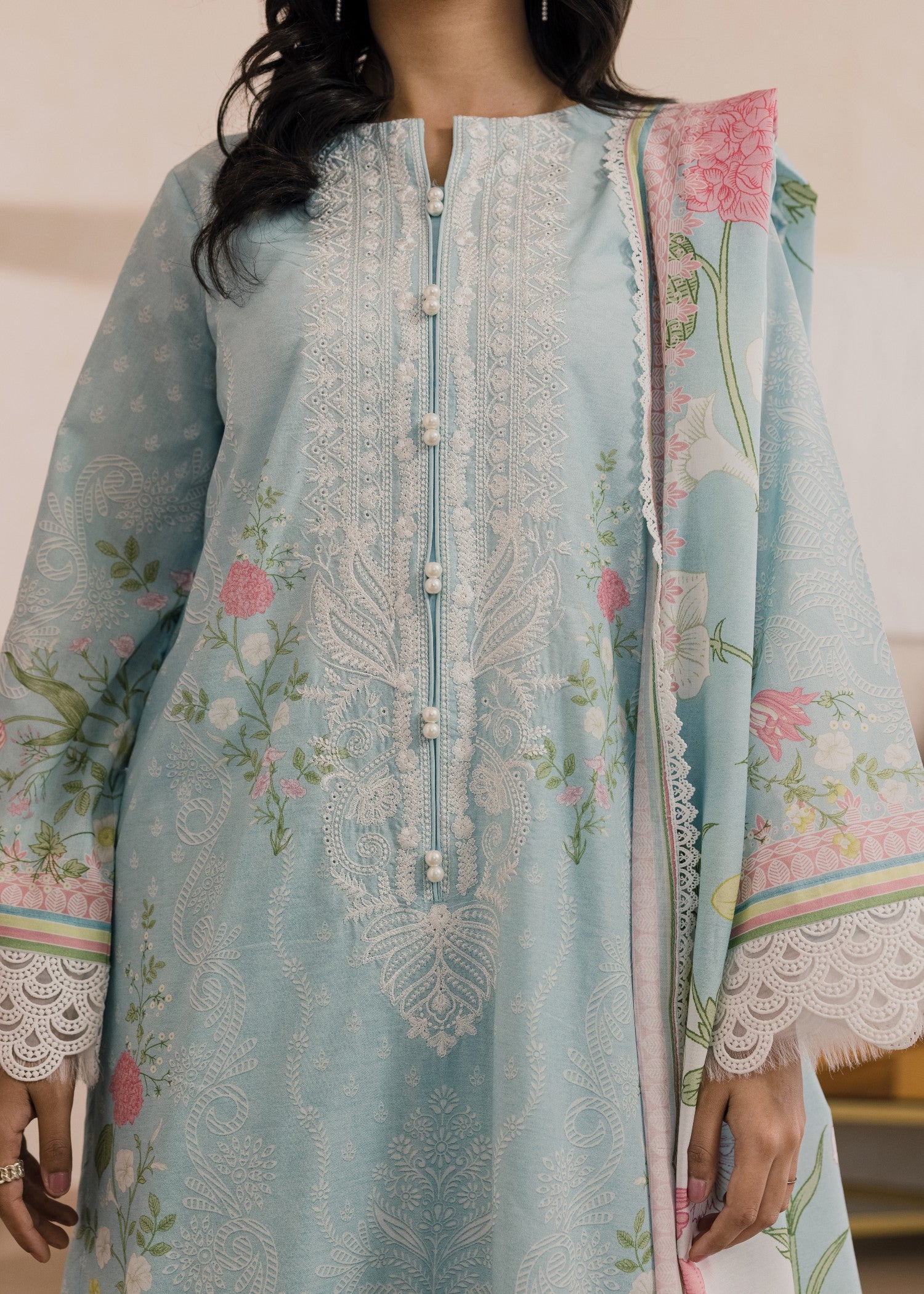 lawn Unstitched in Powder blue