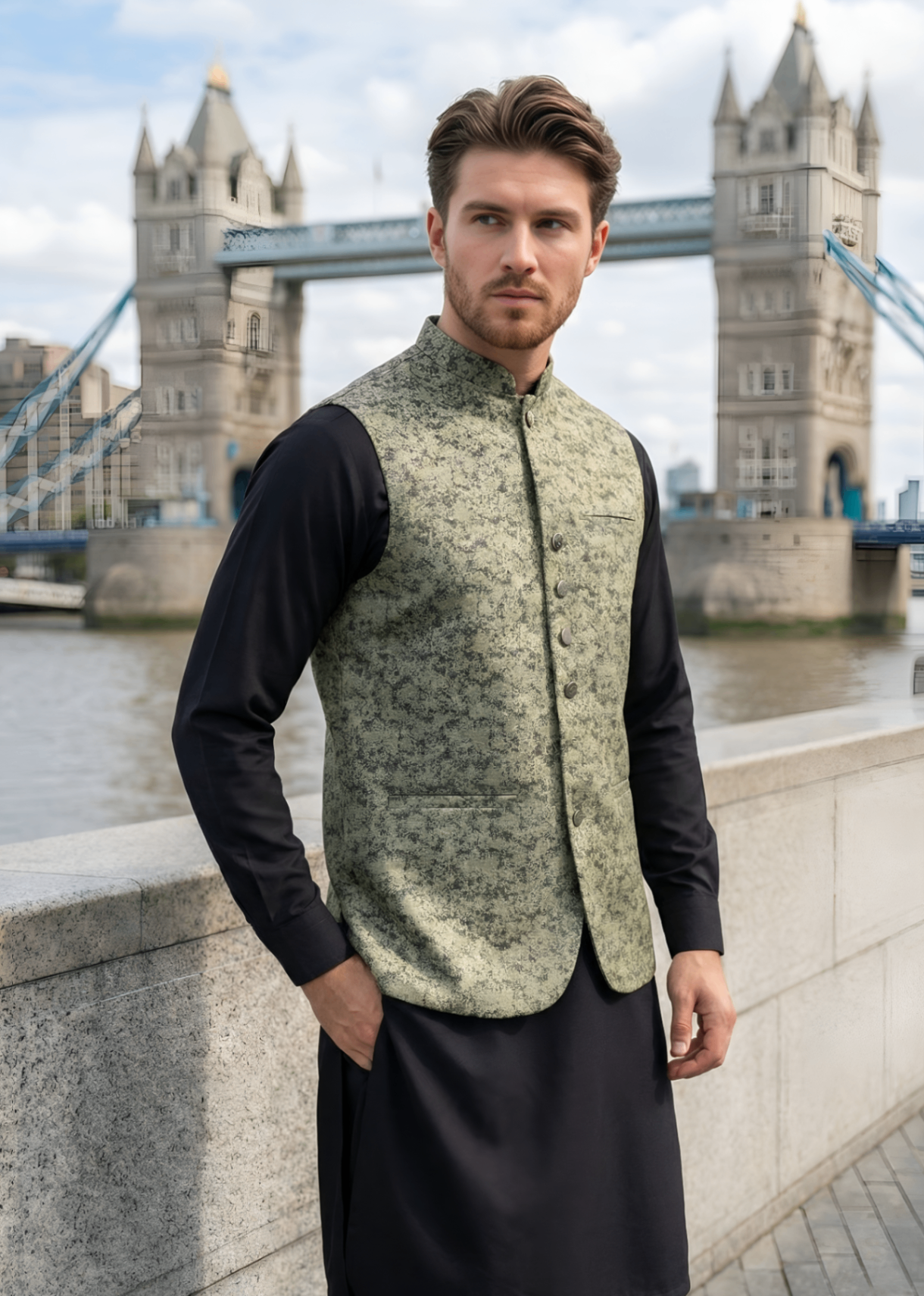 suiting Waistcoat in Tea green