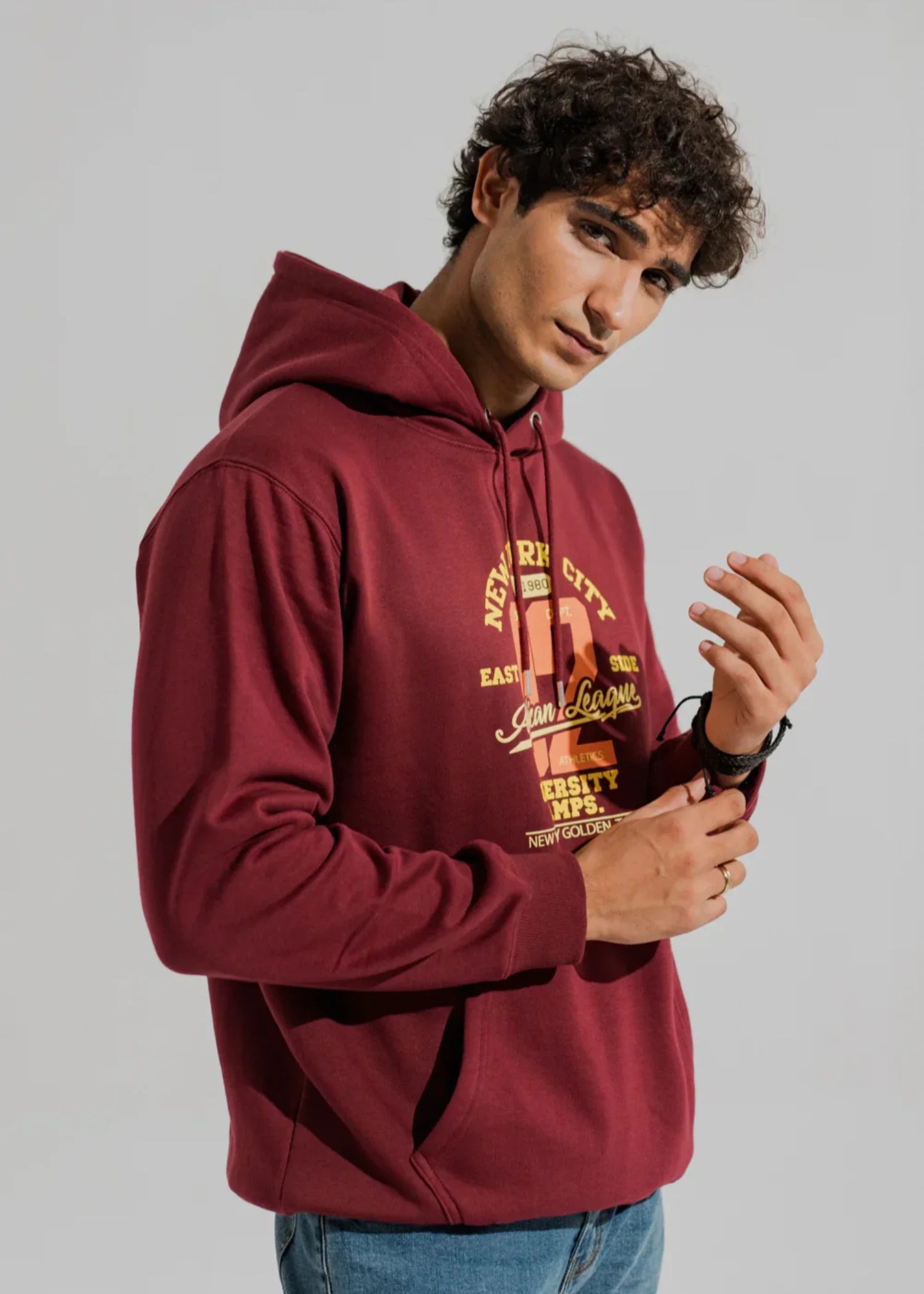 fleece Hoodie in Burgundy