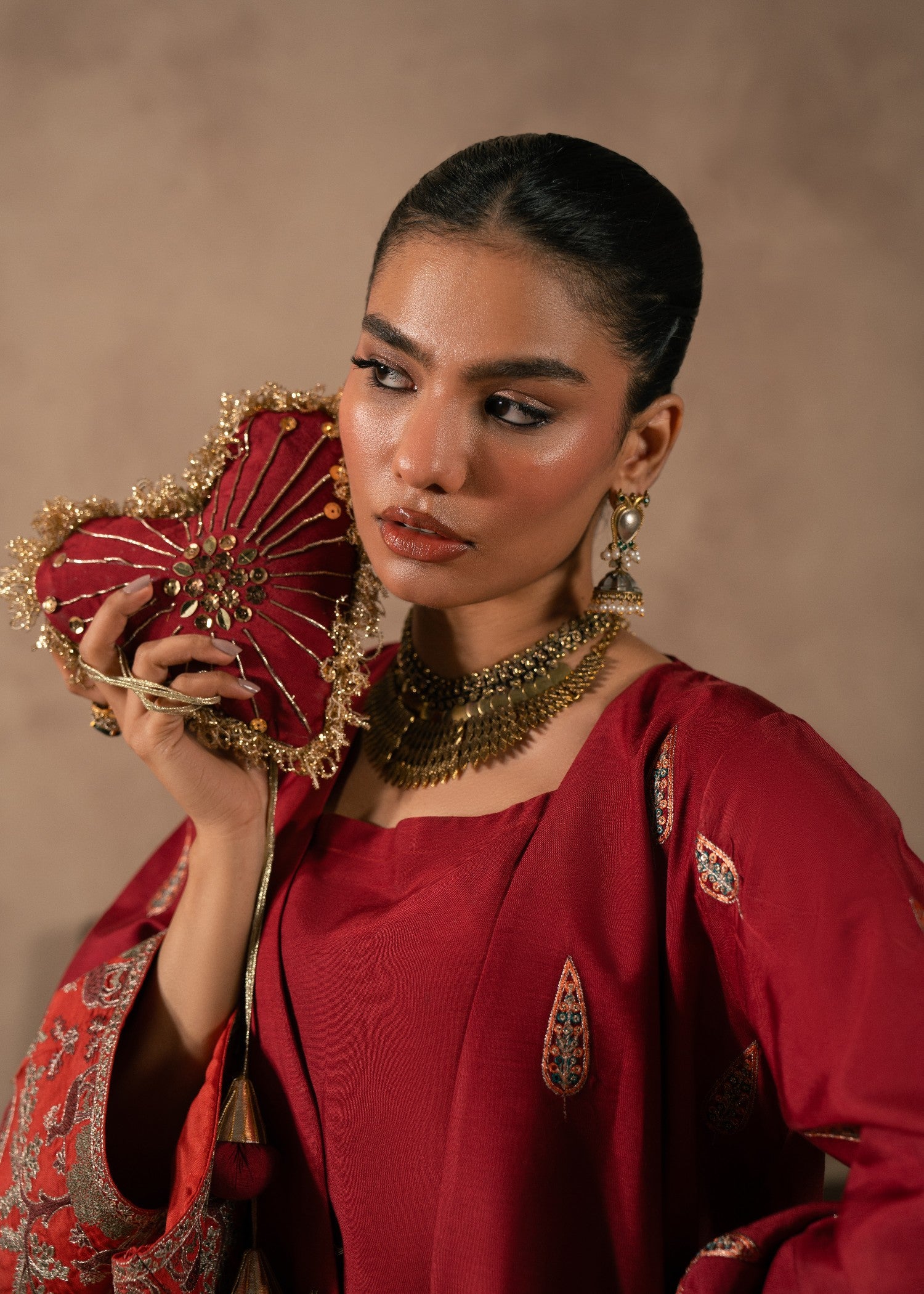 viscose thai silk Jacket in Maroon