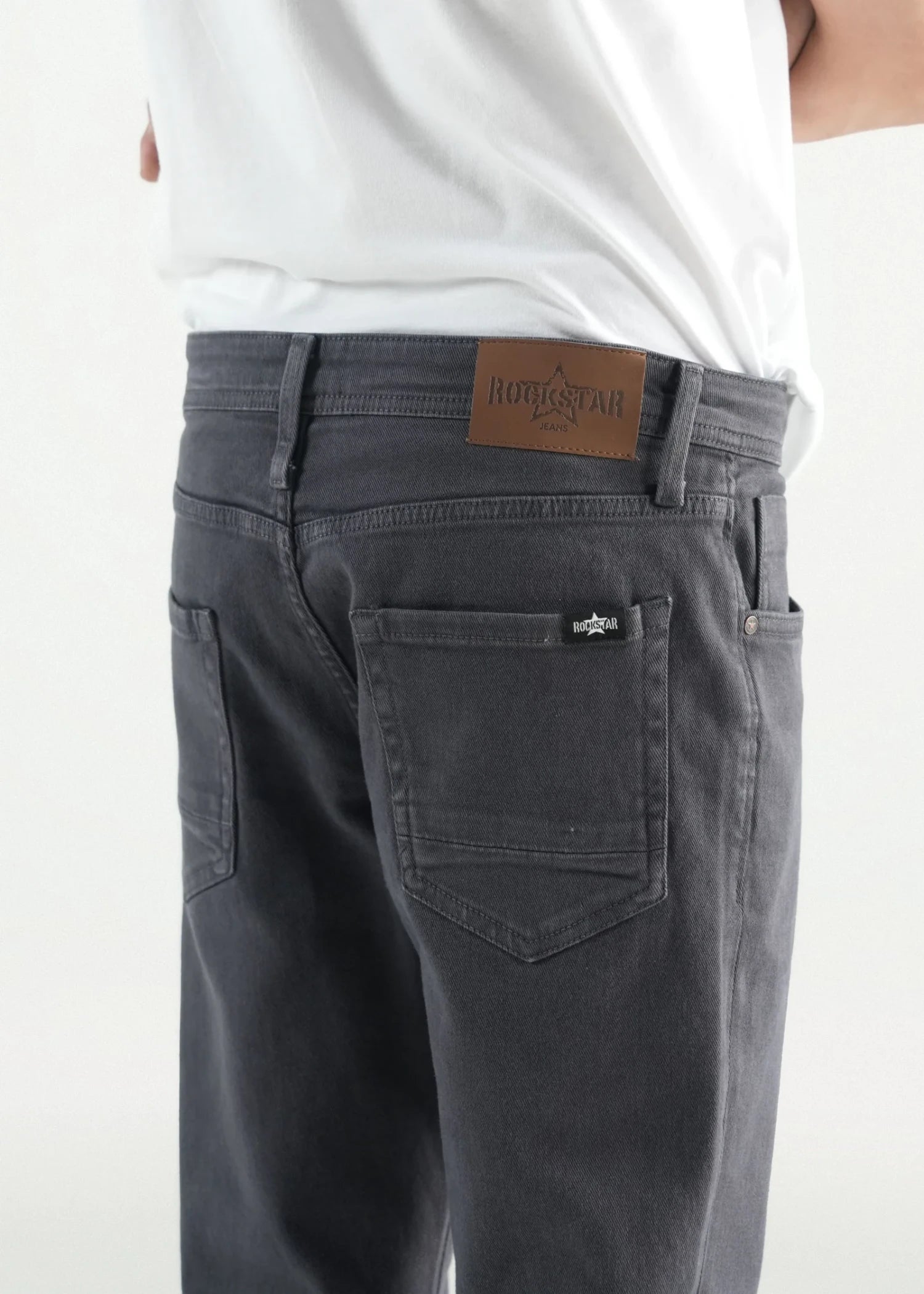 twill cotton Pants in Dark grey