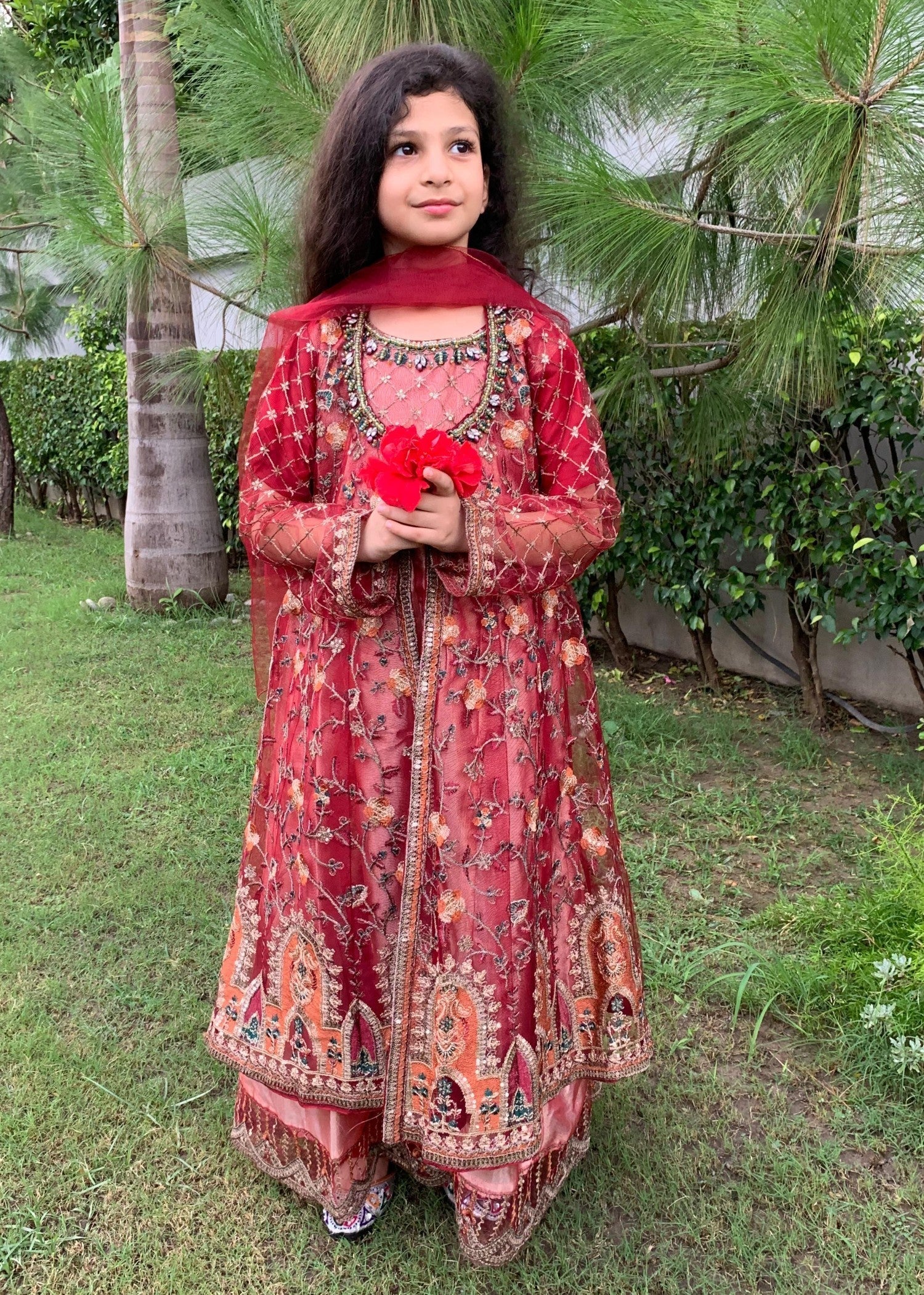 net Gown in Copper red