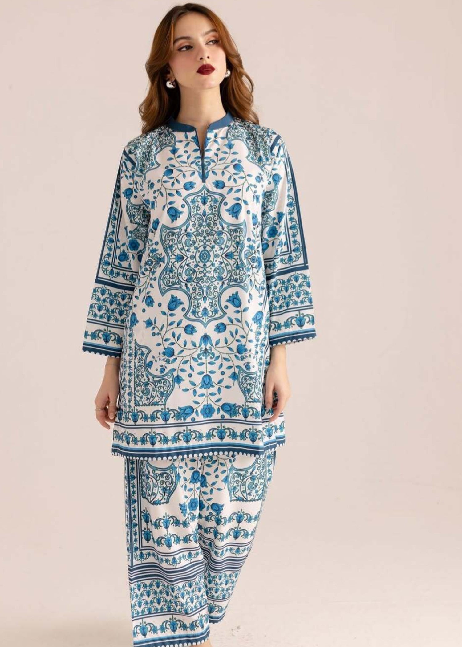 poly lawn Co Ord Sets in Bondi blue