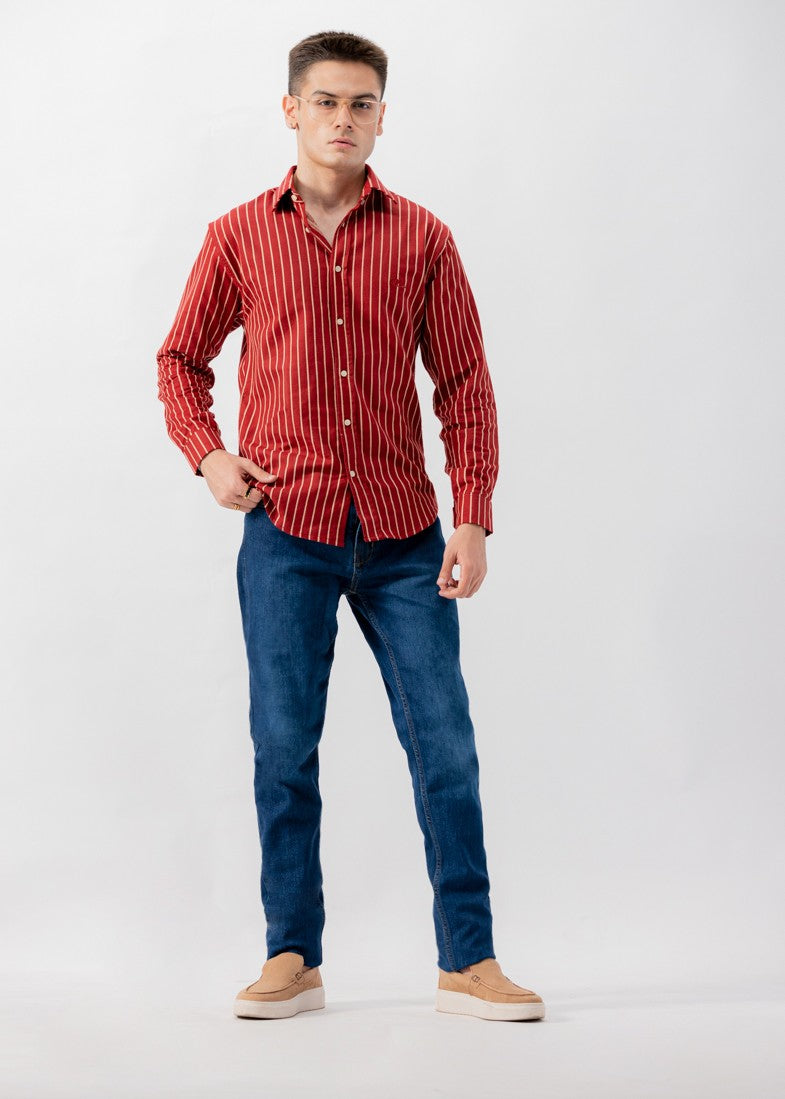 flannel Casual Shirt in Maroon
