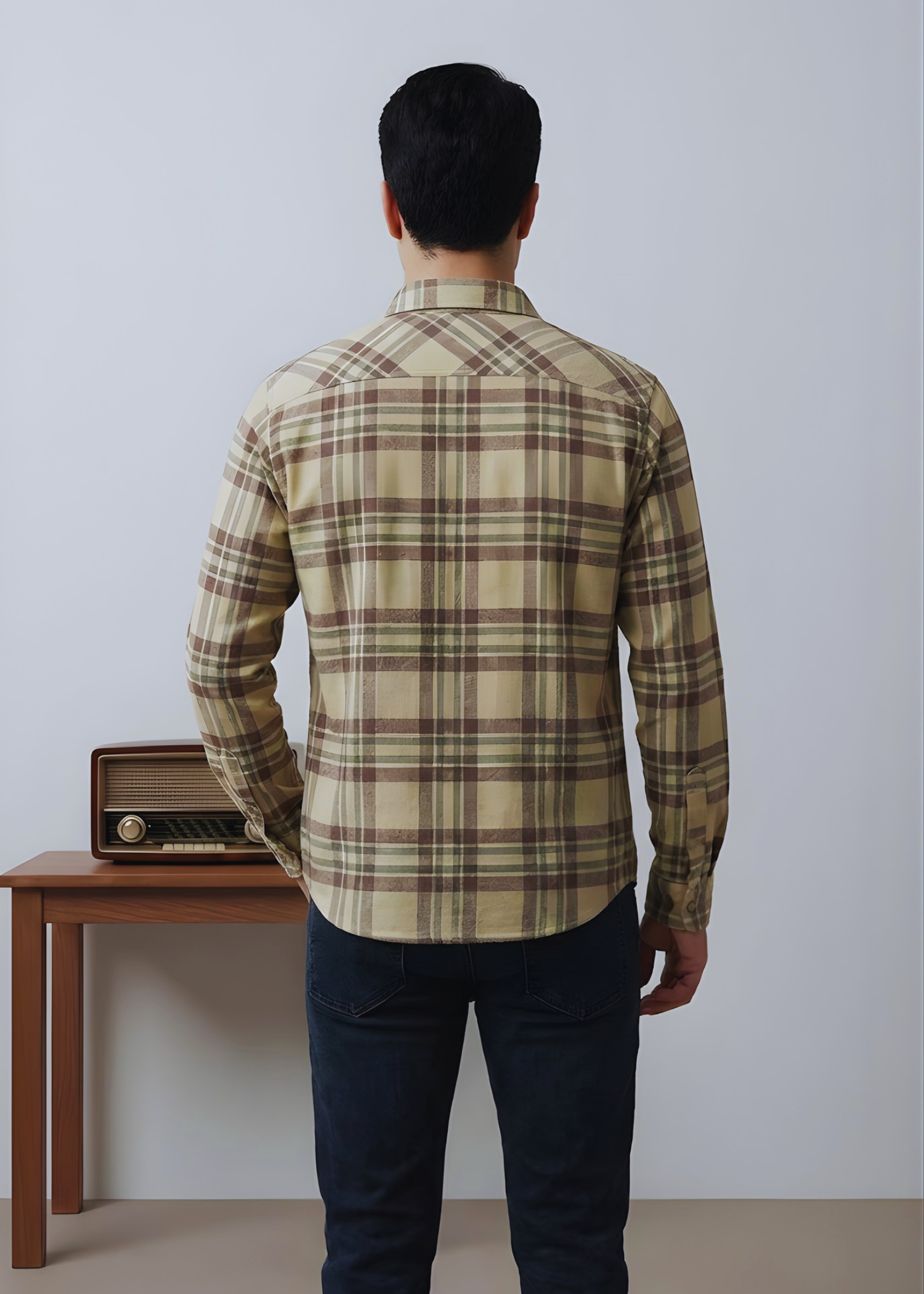 flannel Casual Shirt in Multi, yellow