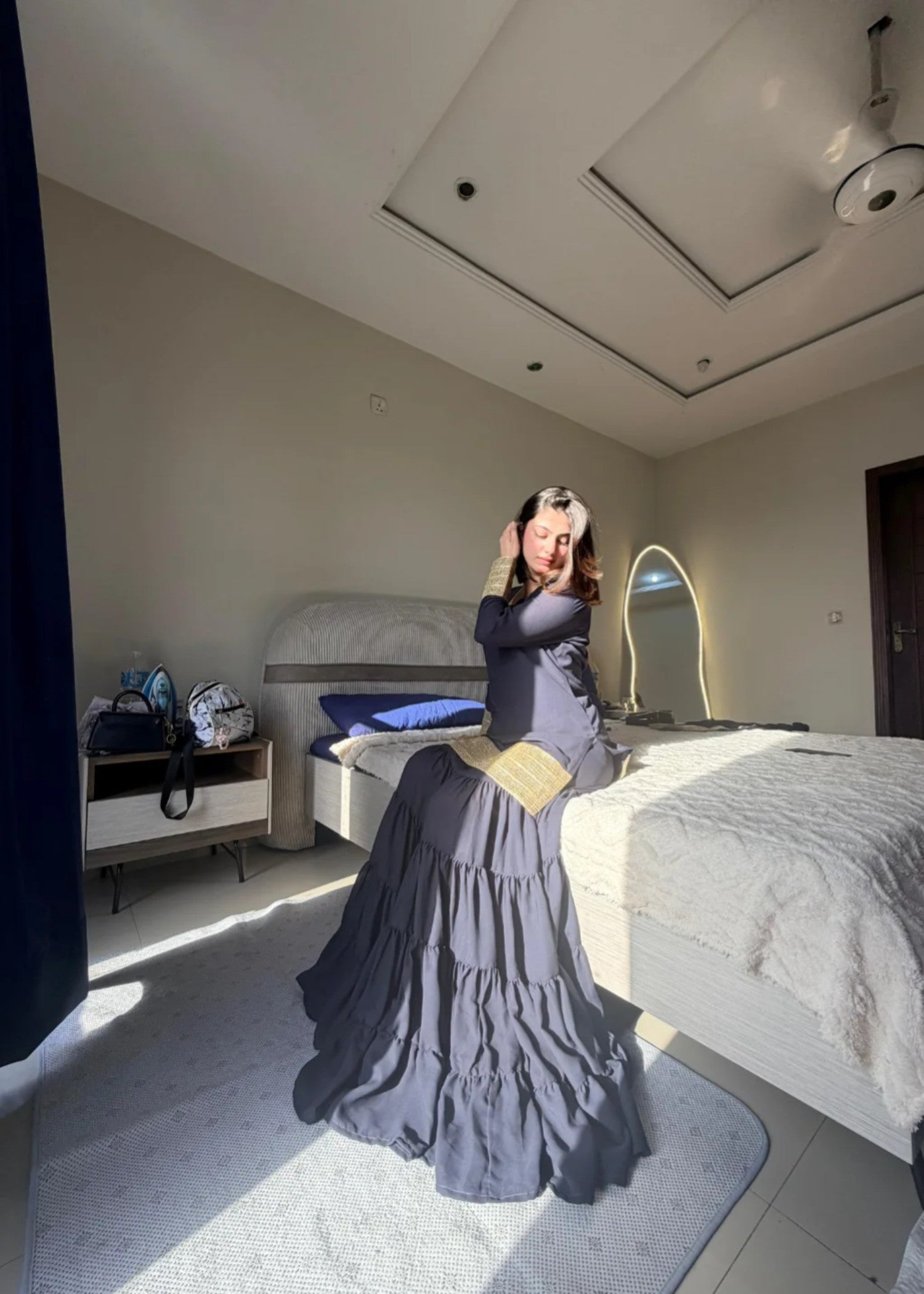 georgette Gharara in Midnight blue