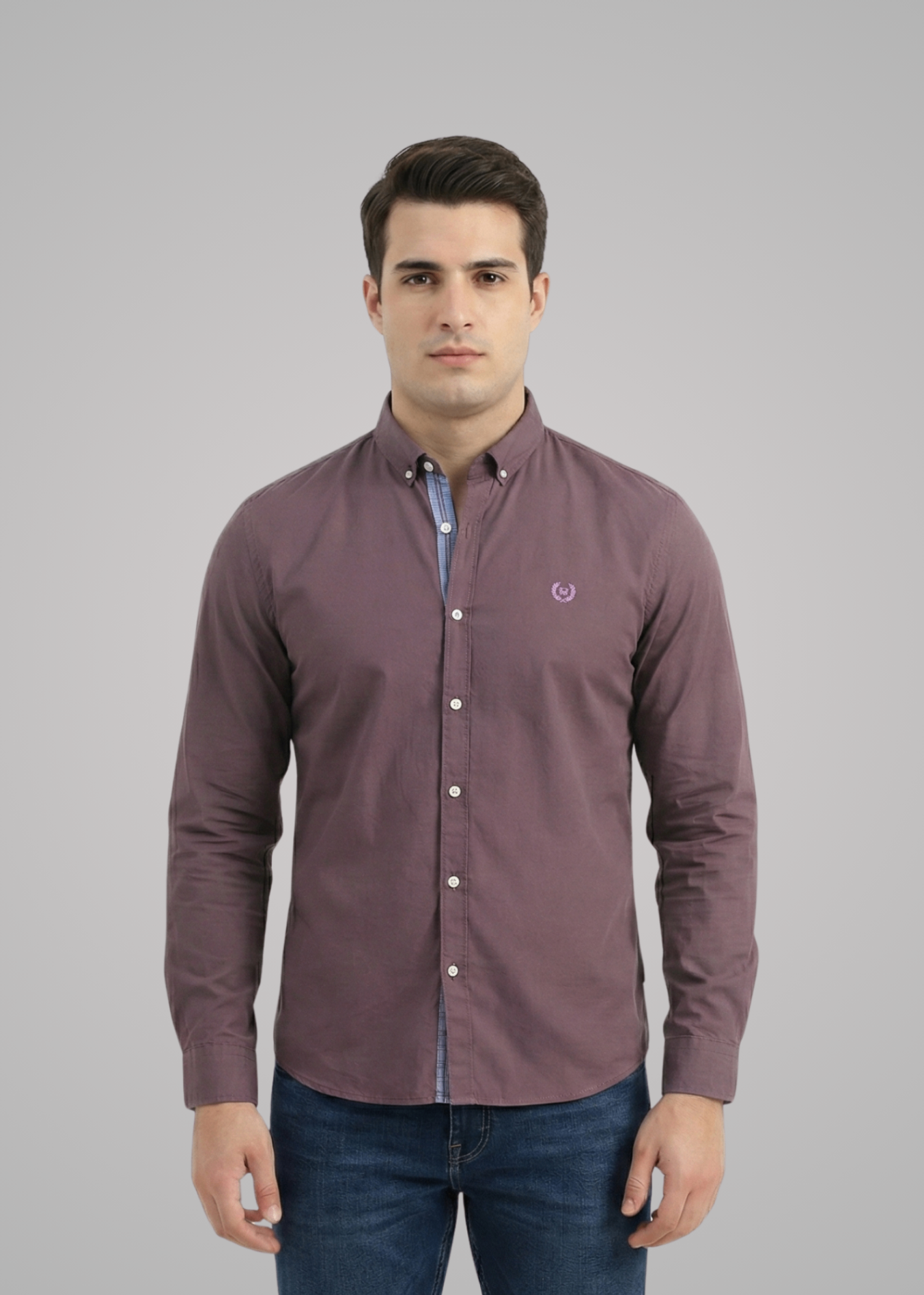 cotton Casual Shirt in Mauve