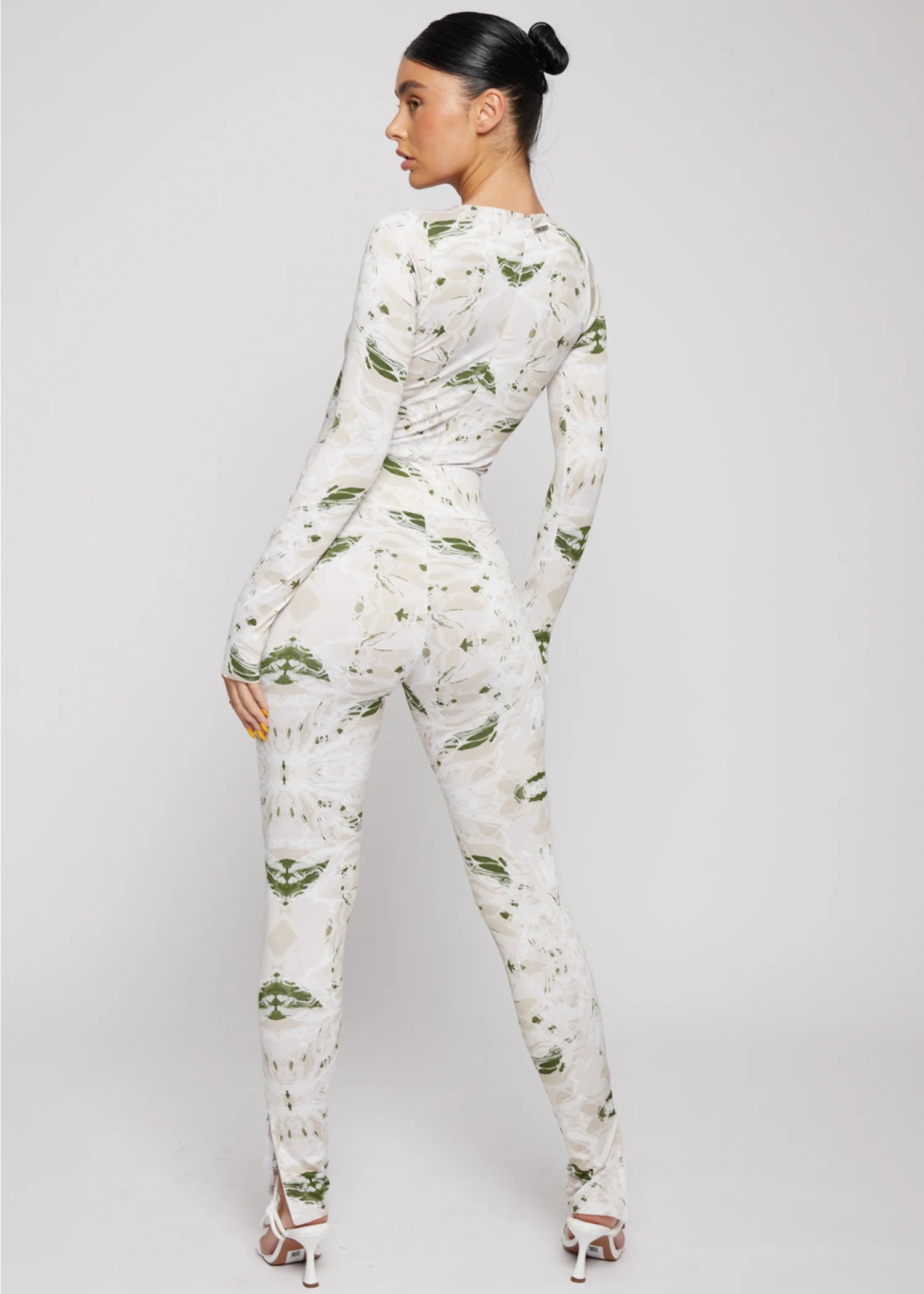 polyester-spandex Leggings in White