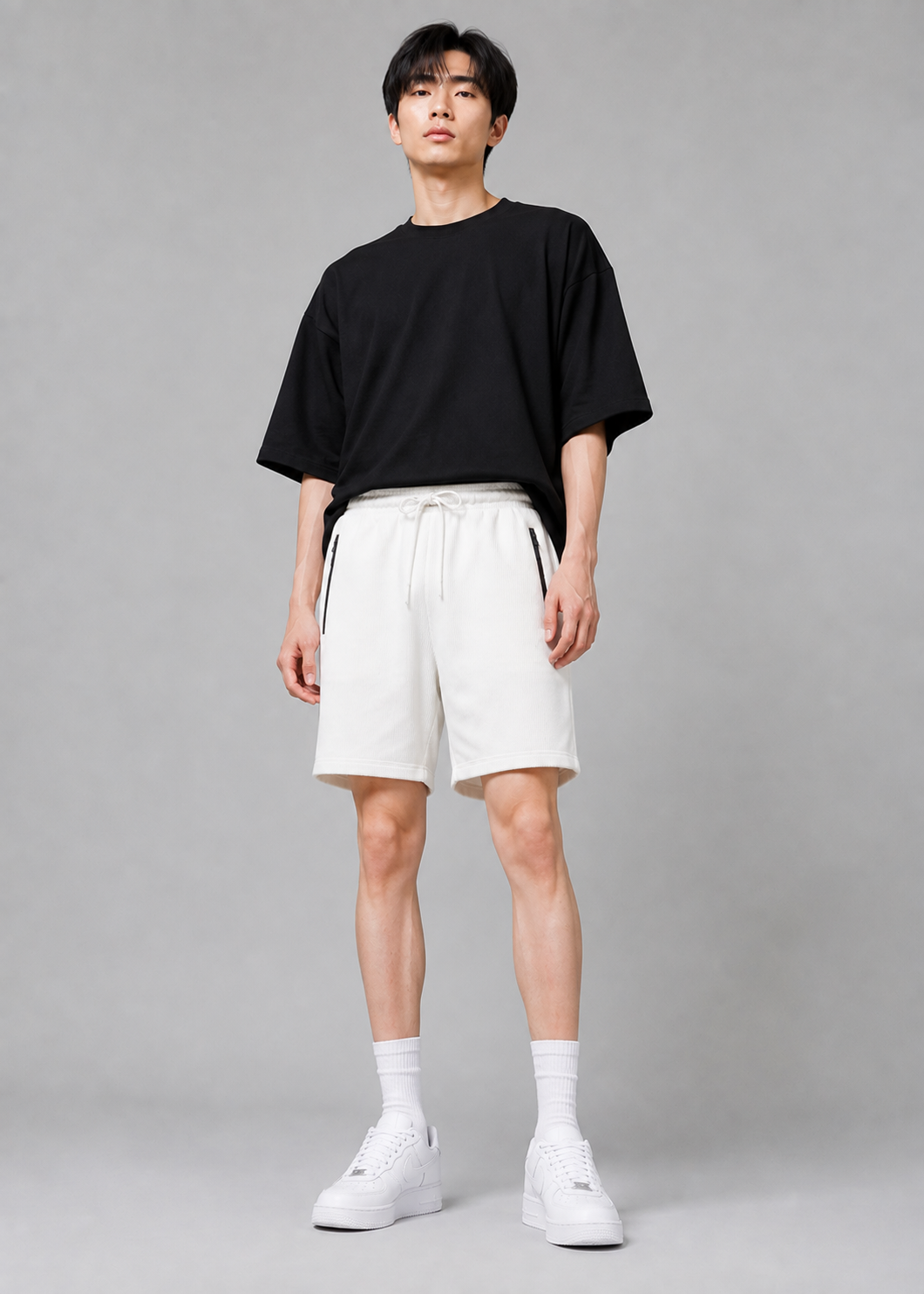 french terry Shorts in Off-white