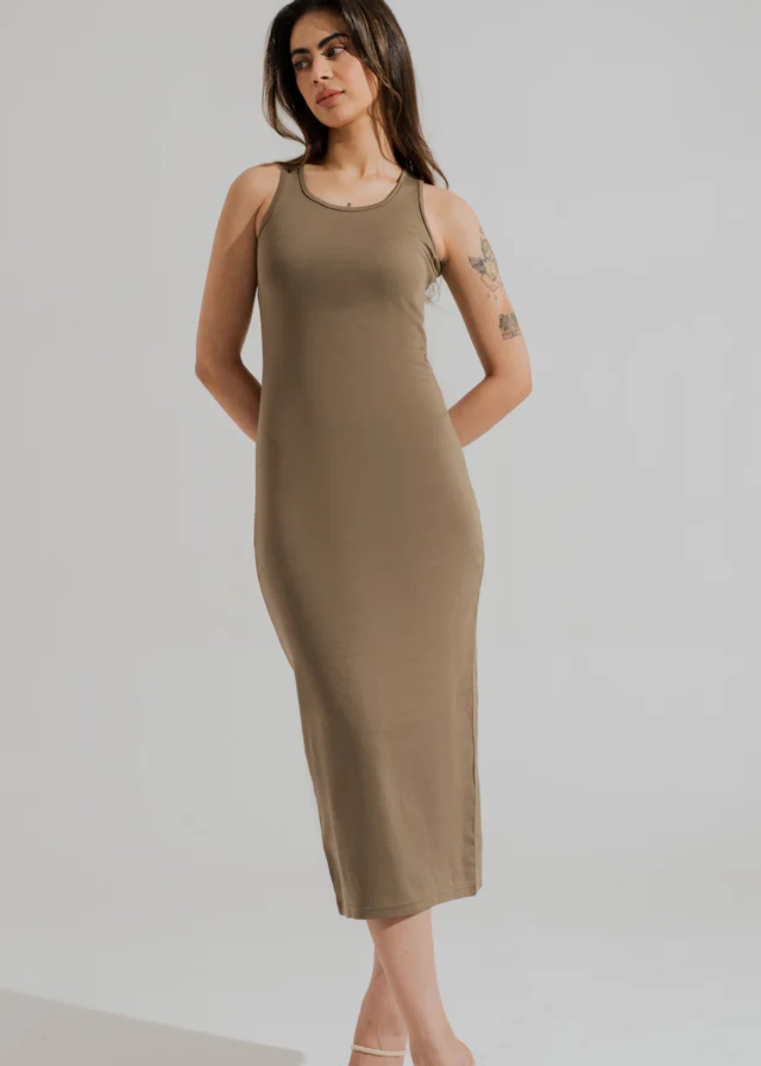 cotton Dress in Olive green