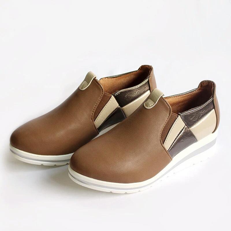 Plus Size 2020 Spring And Summer New Single Shoes Women'S Wedge Heel Color Matching Platform Loafers Sports Women'S Shoes