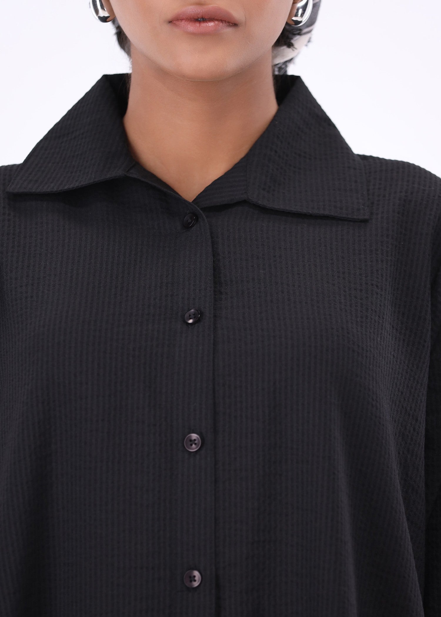 jacquard crepe Co ord Sets in Black