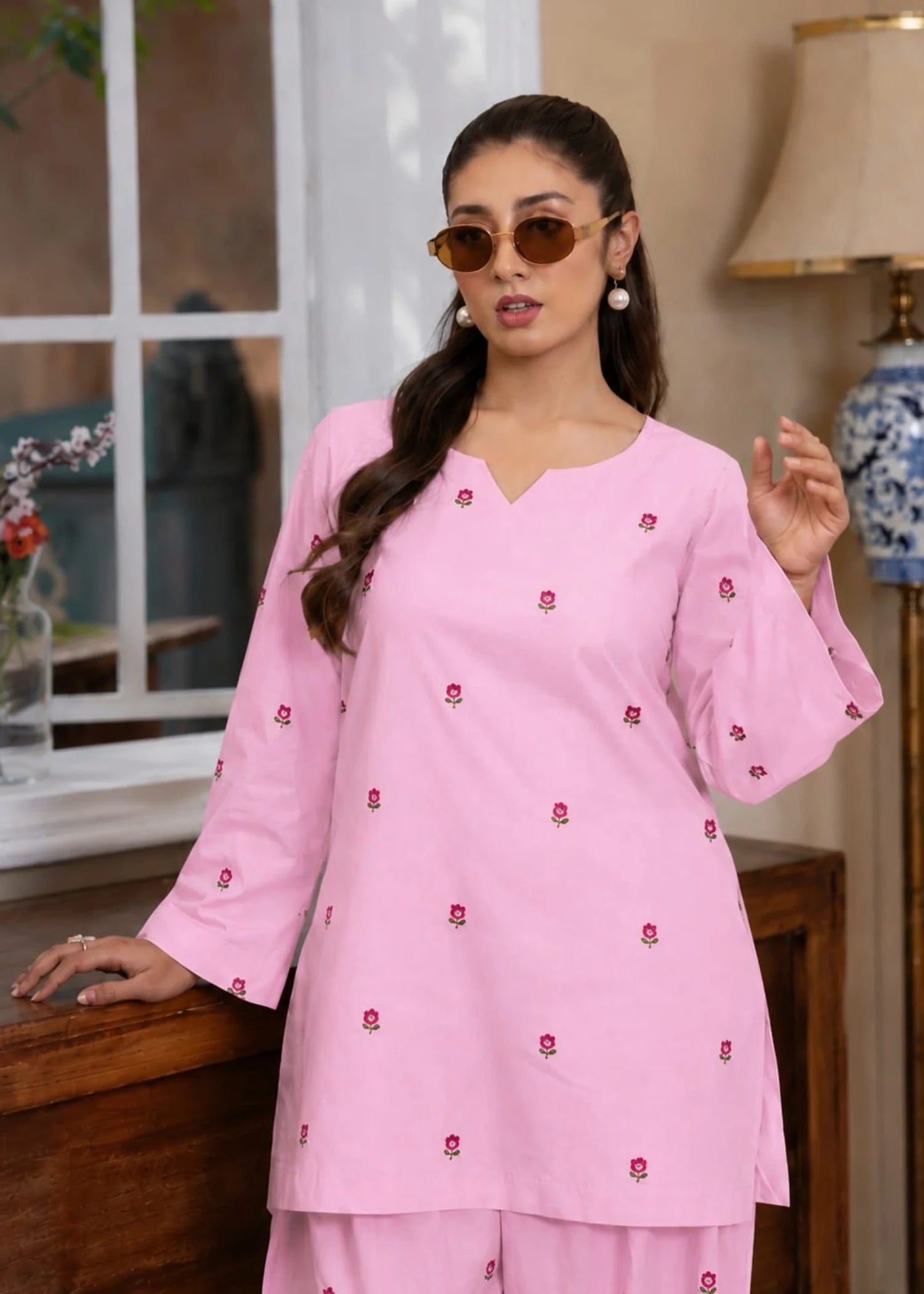 lawn Co Ord Sets in Pink