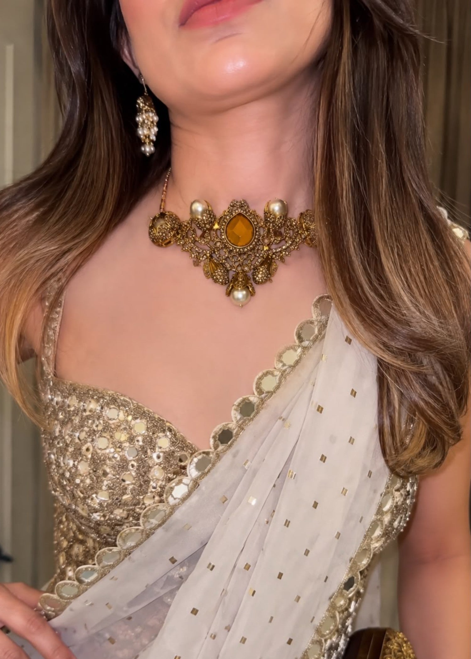 Choker in Rustic brown Color by - Trendy Women Choker EMO8633