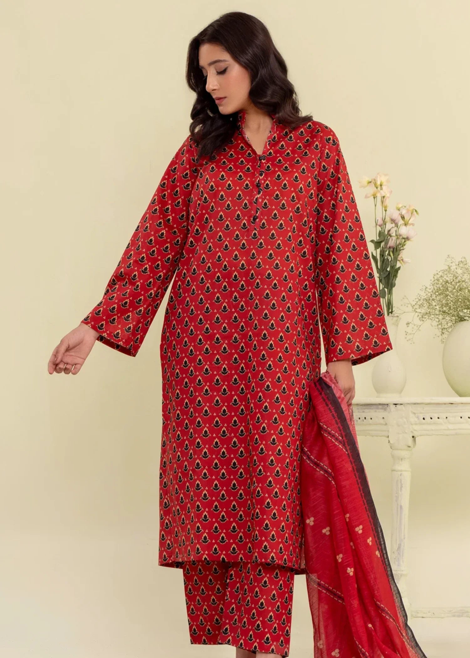 georgette Kurta Set in Maroon