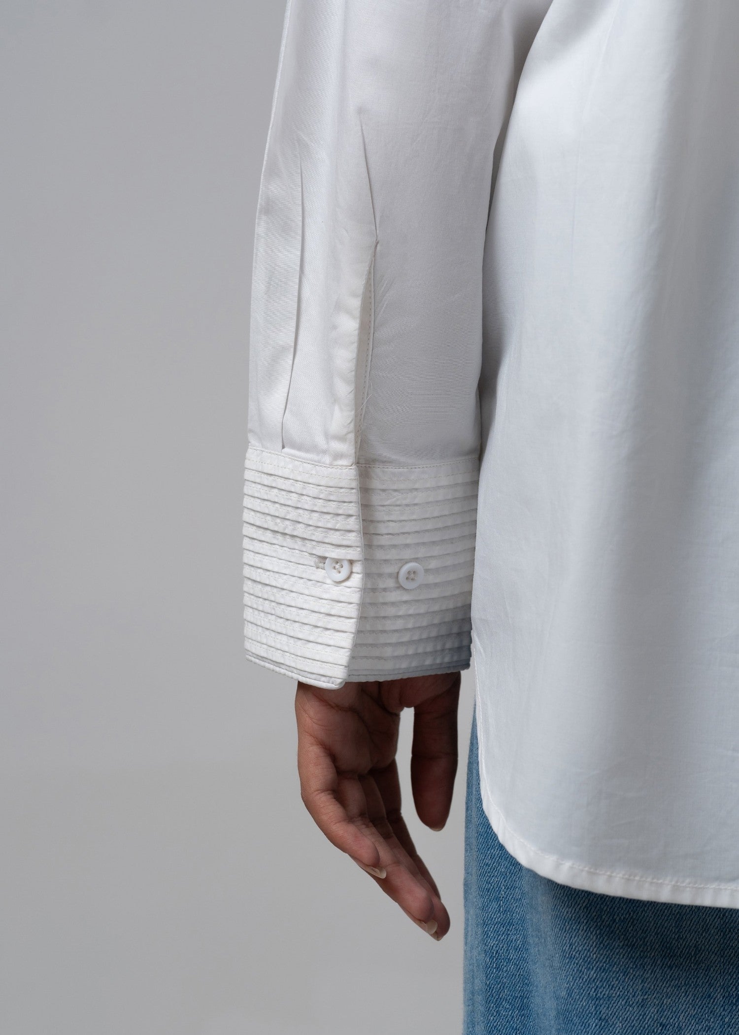 poplin Top in White