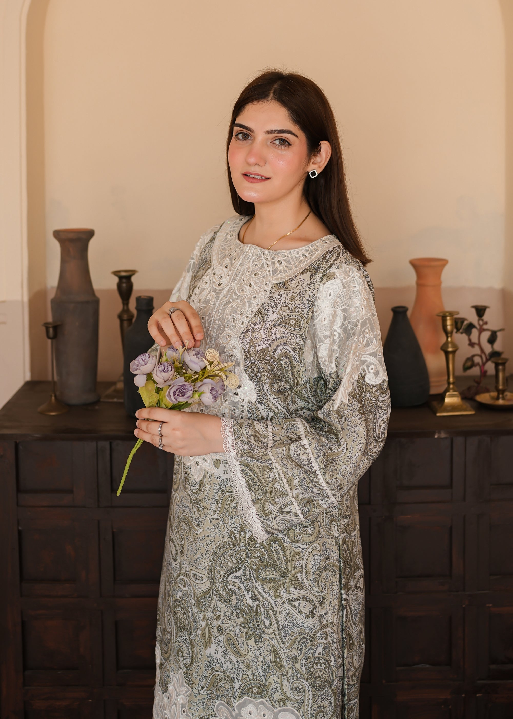 poly lawn Co Ord Sets in Sage green