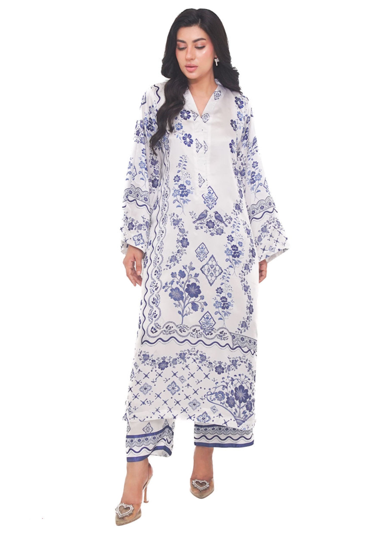 silk charmeuse Co Ord Sets in White