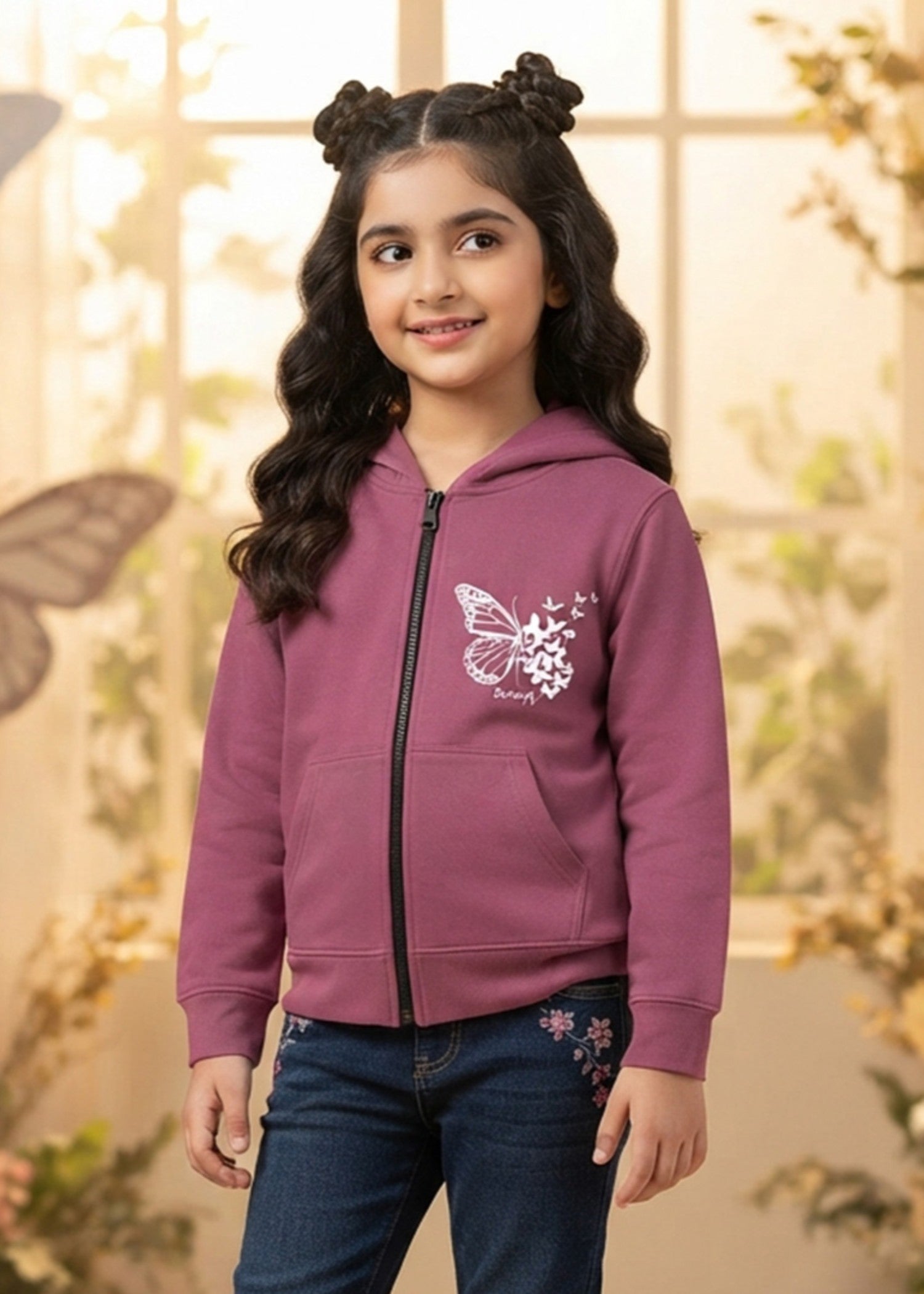 fleece Hoodie in Blush