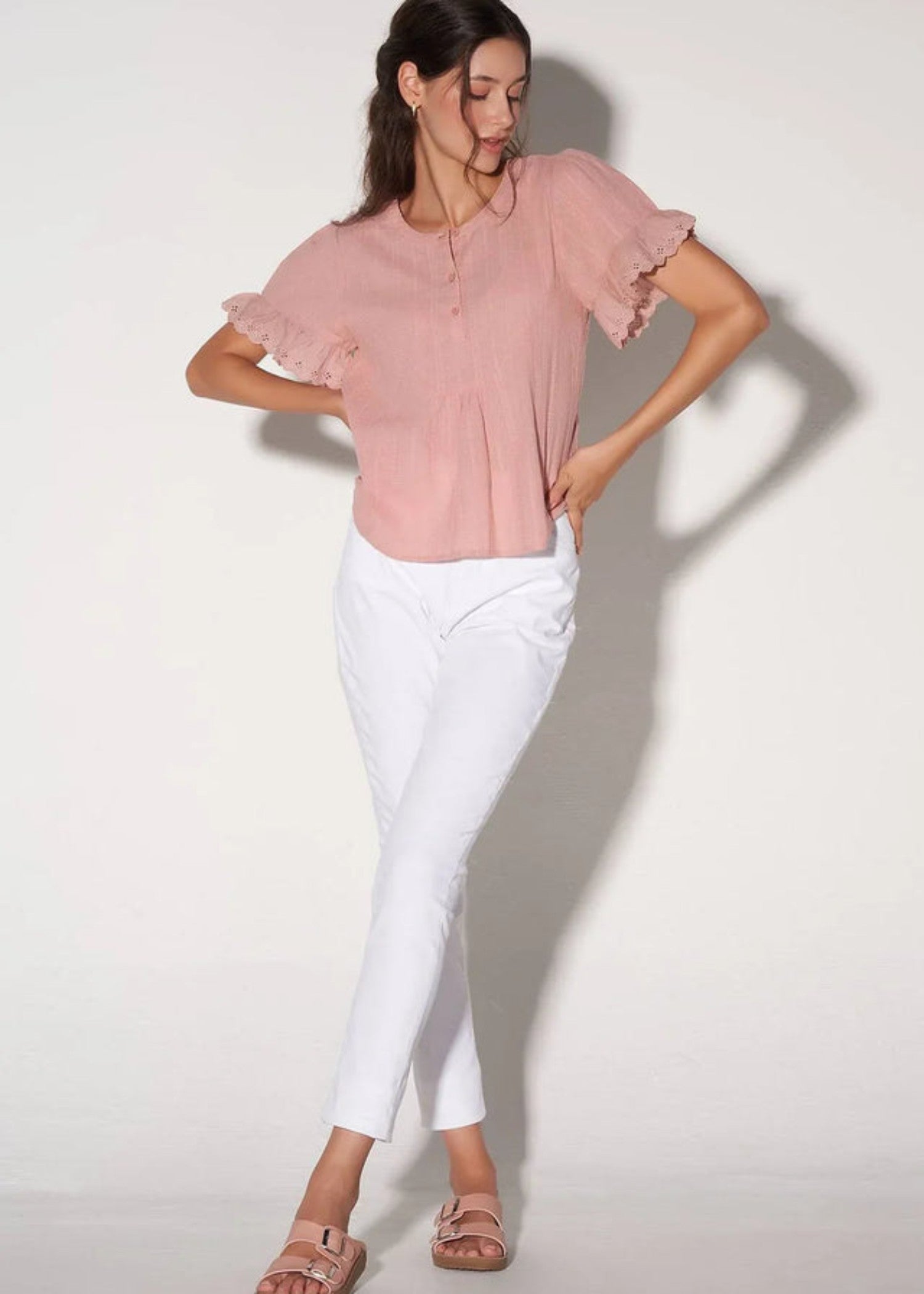 polyester Top in Peach orange