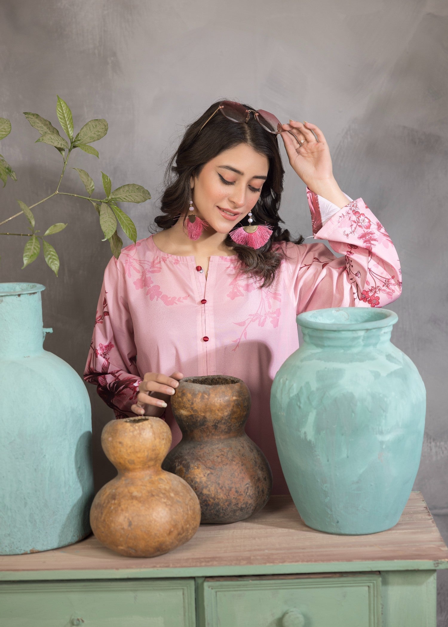 polyester crepe Co Ord Sets in Blush pink