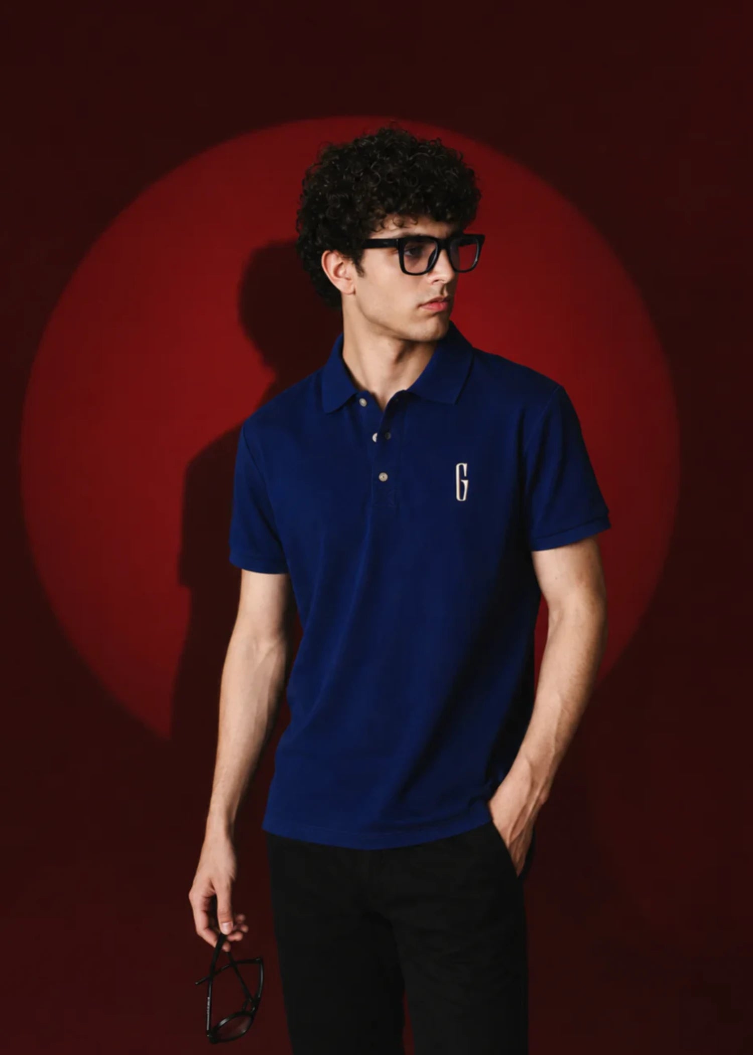 cotton jersey Polo Shirt in Dark blue by Grab By The Shoppe