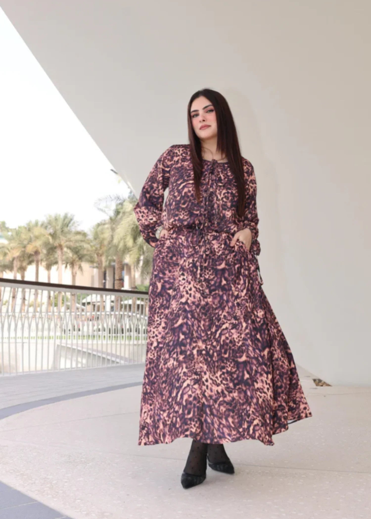 crepe Skirt in Brown