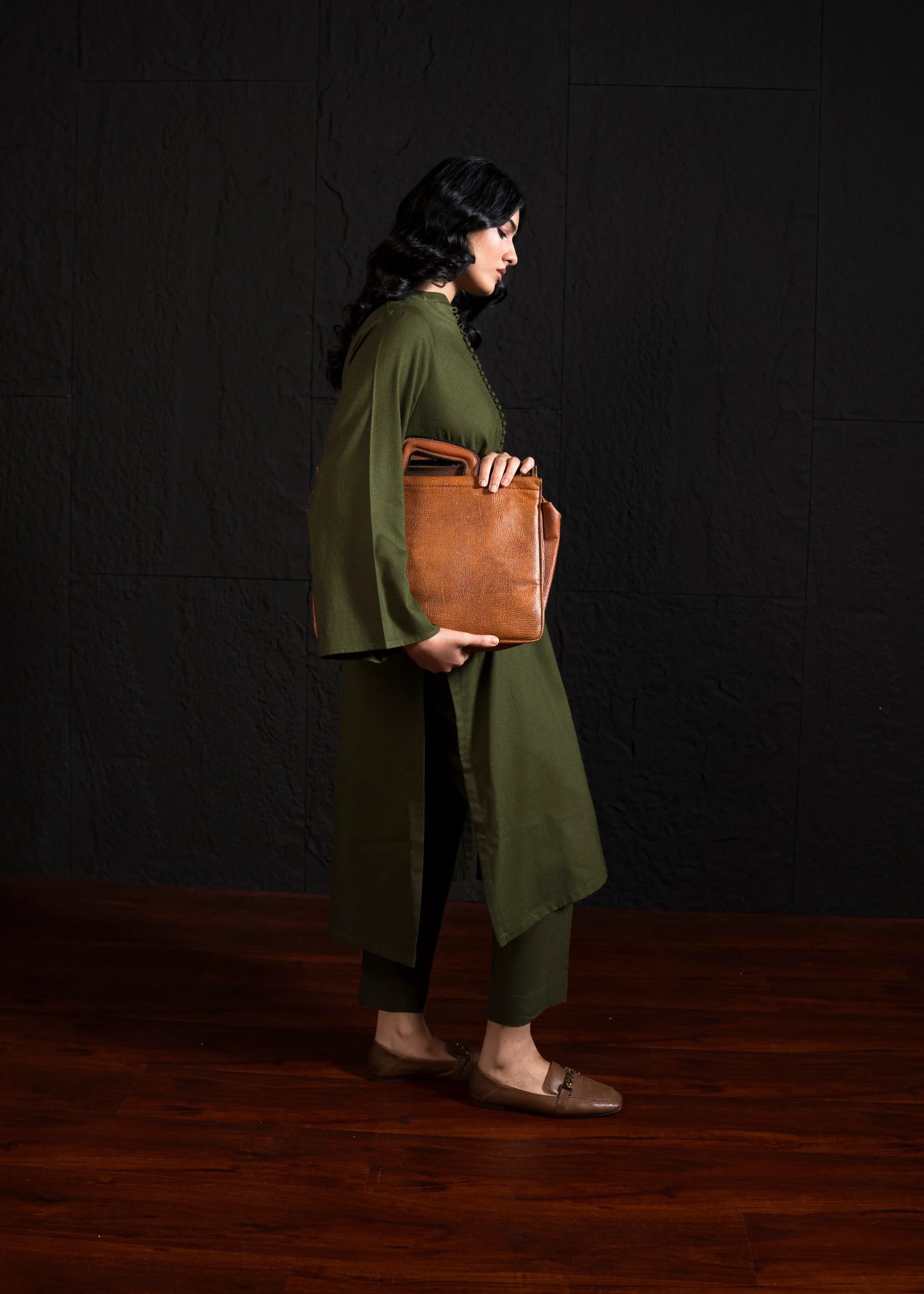 marina Kurta Set in Olive green