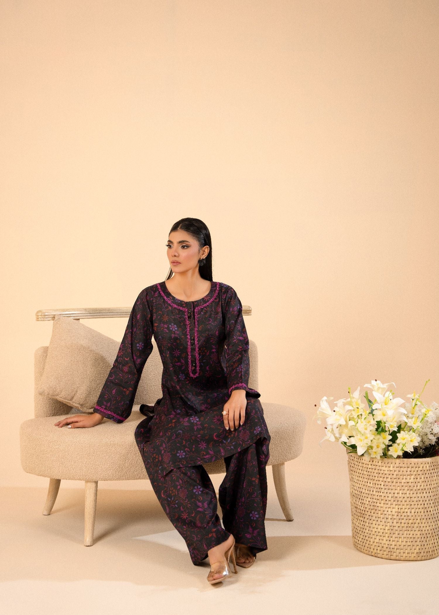 viscose Co Ord Sets in Plum