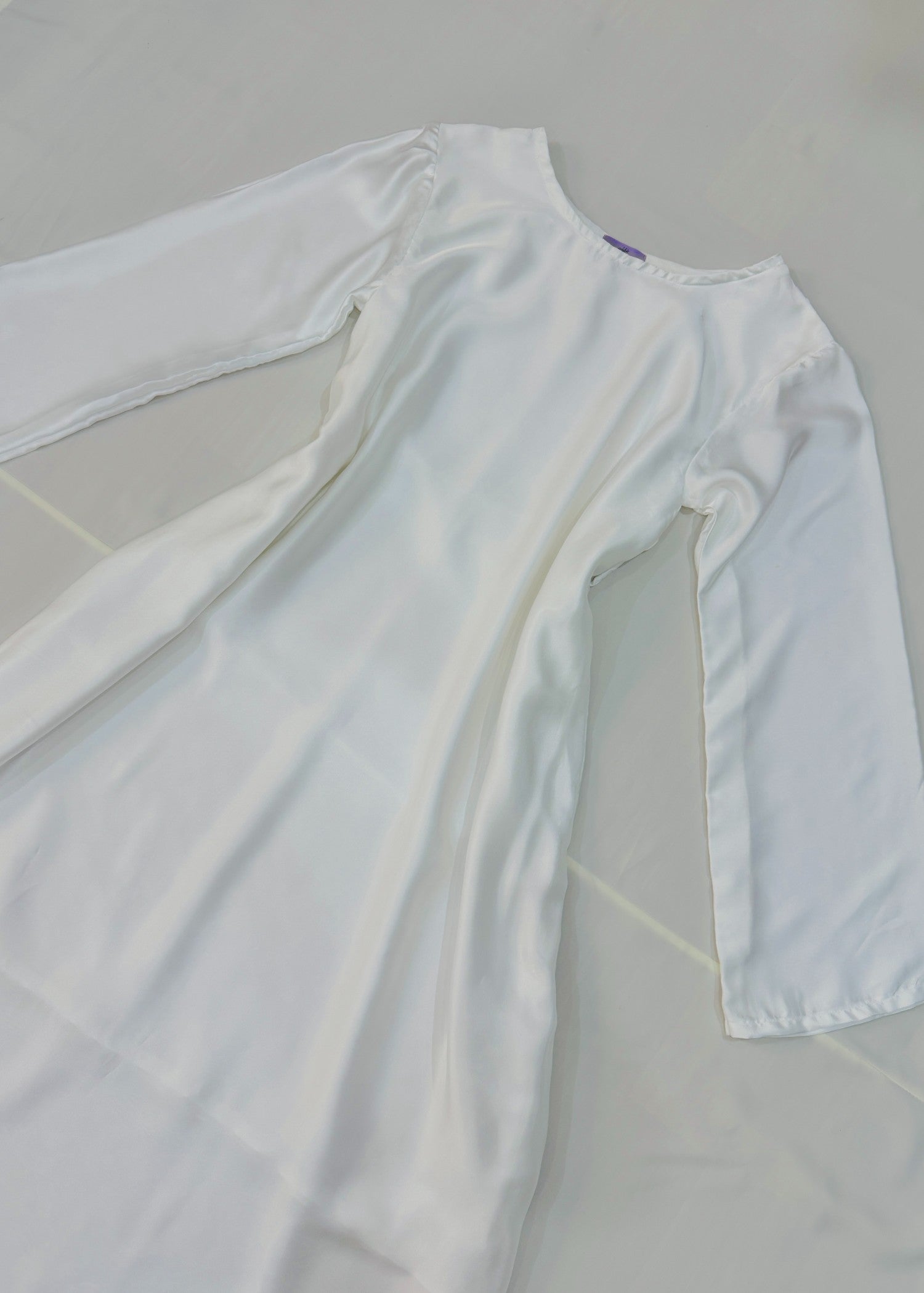 silk Dress in White