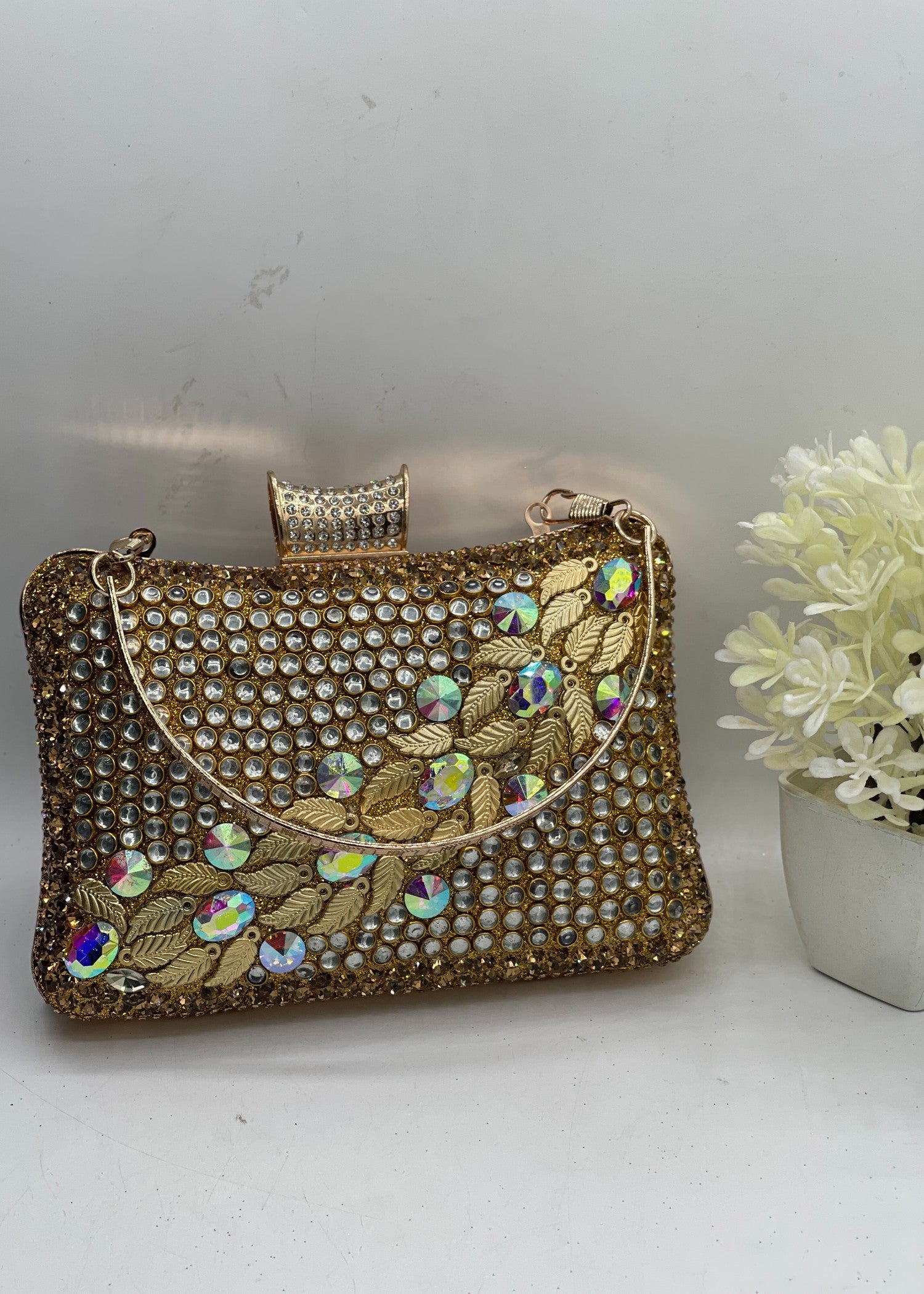 Clutch in Champagne, gold Color by - Trendy Women Clutch QKR2211
