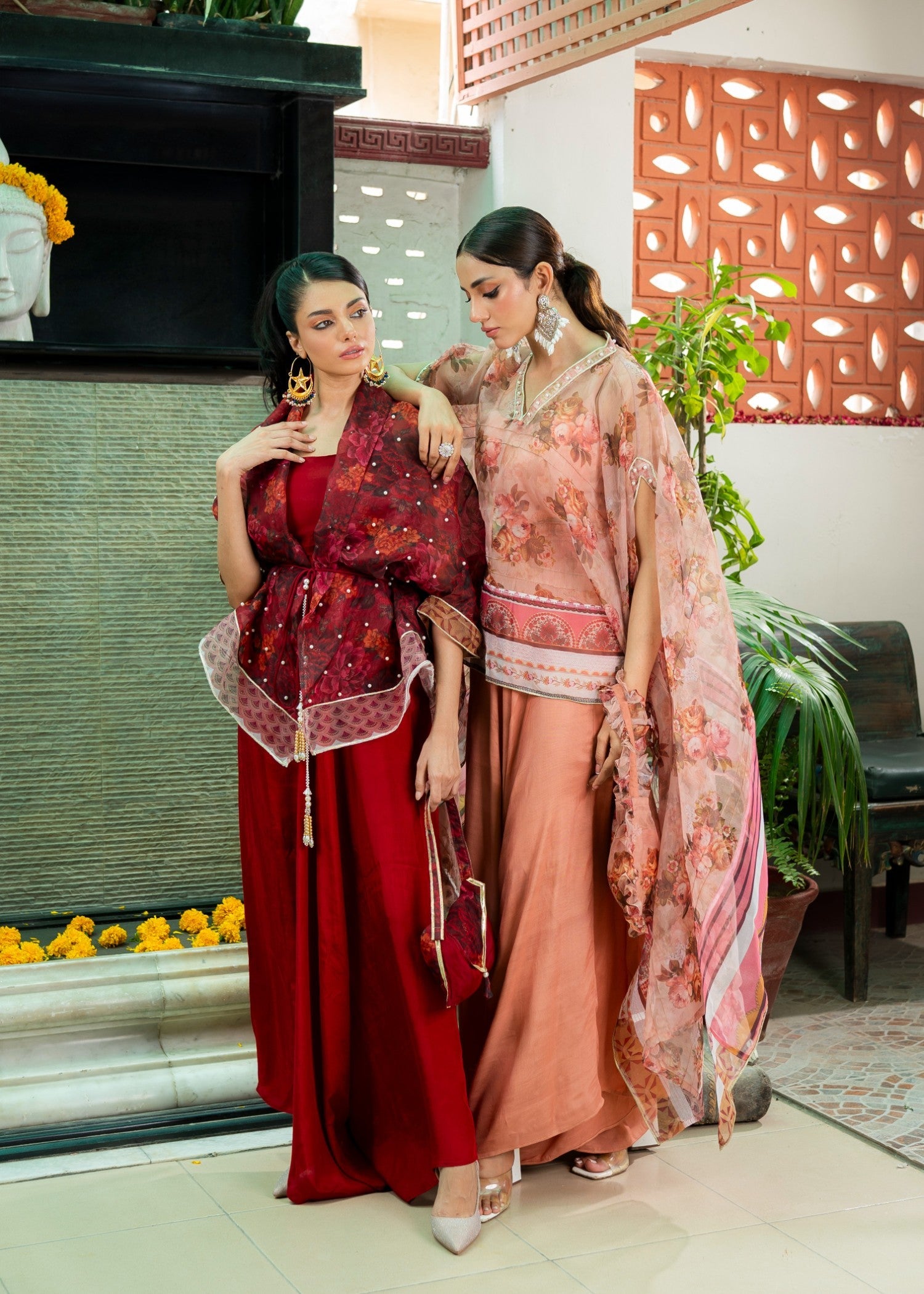 organza Wrap in Red