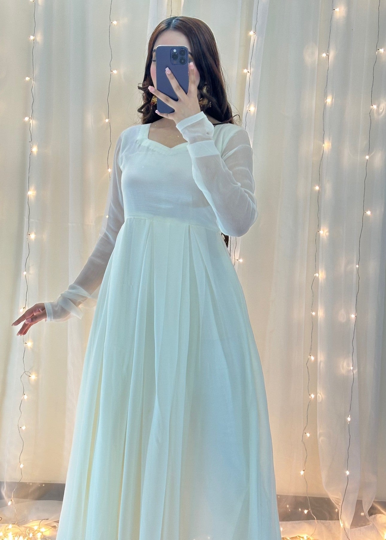 bemberg crinkle chiffon Maxi in Cream