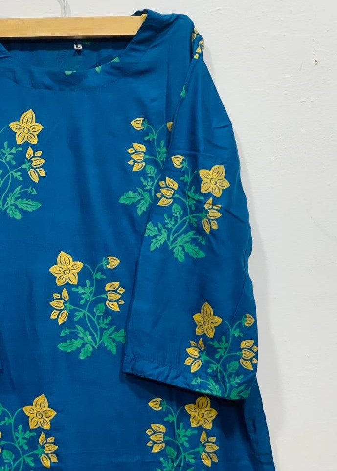 linen Gharara in Teal