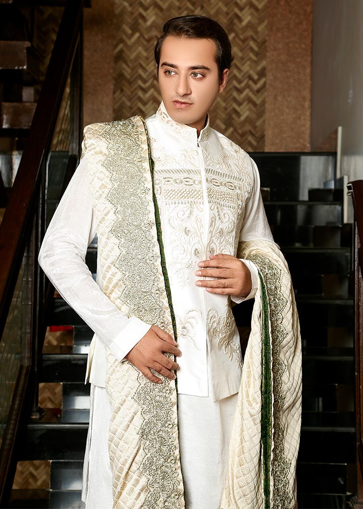 silk Waistcoat in White