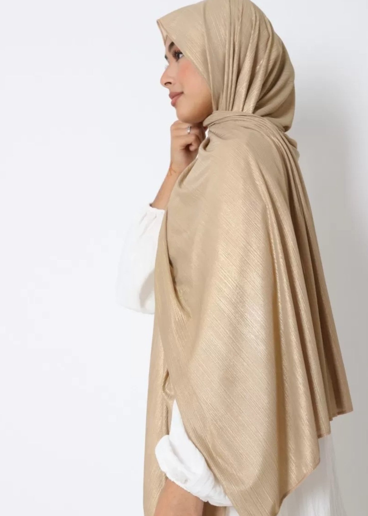 silk Hijab in Gold