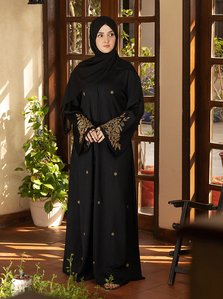 nidha Abaya in Black