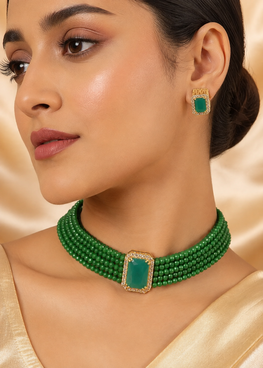 Choker in Green Color by - Trendy Women Choker WBE7400