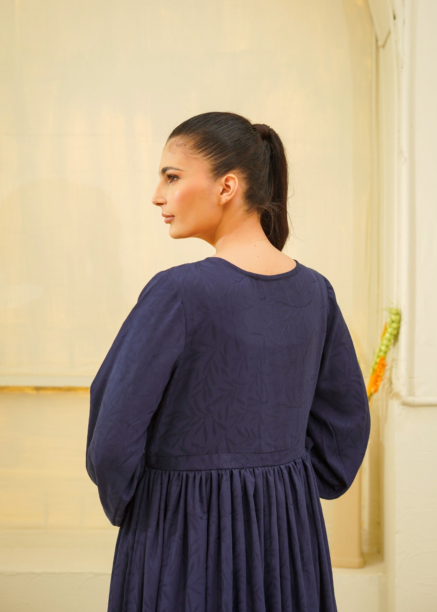 cotton viscose Maxi in Navy blue