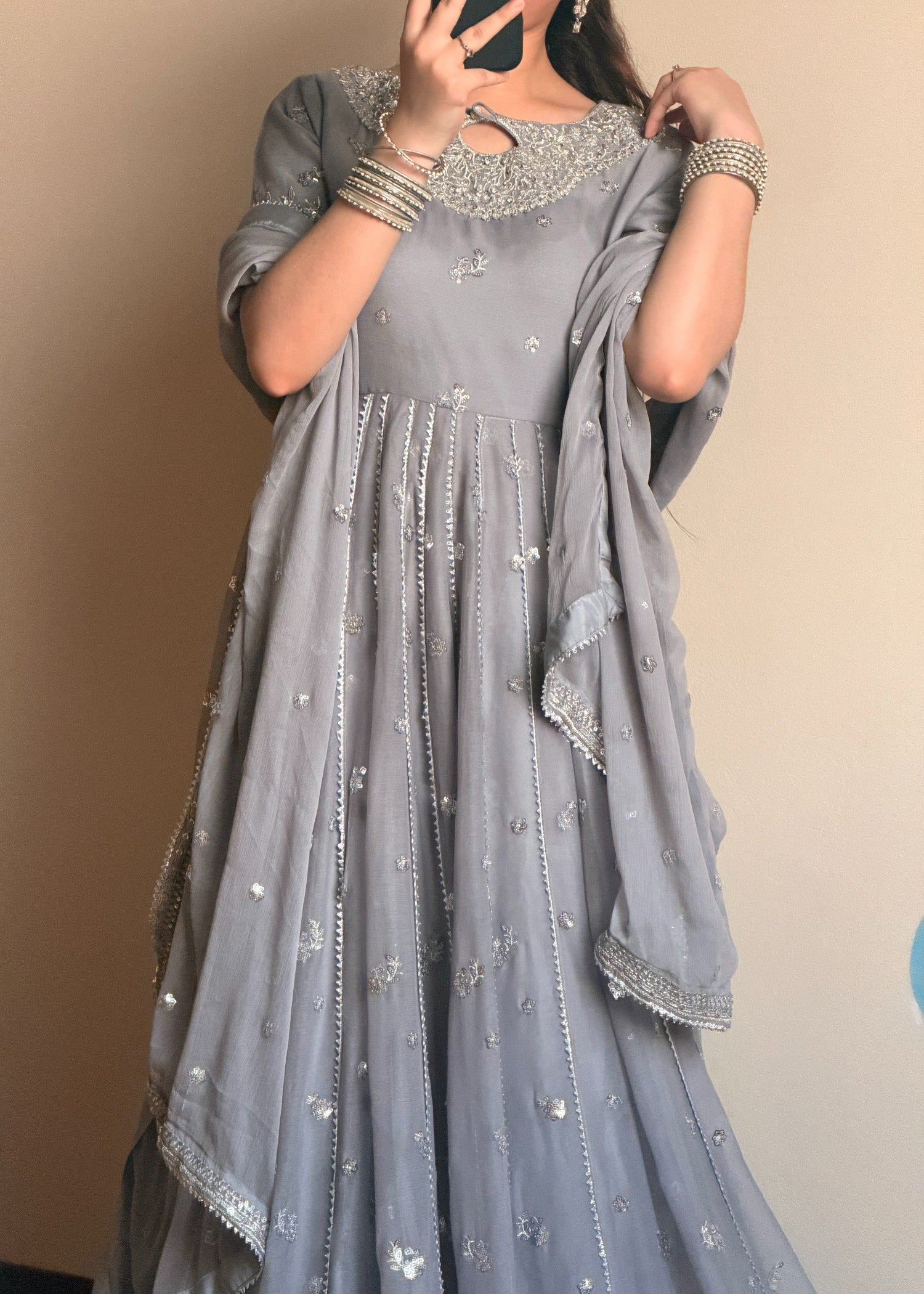 chiffon Maxi in Shadow blue