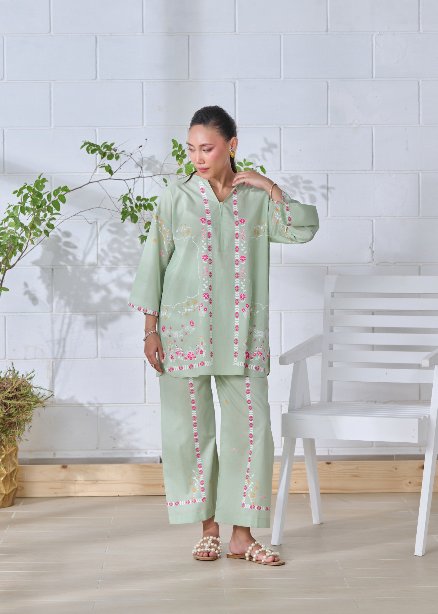 lawn Co Ord Sets in Mint green